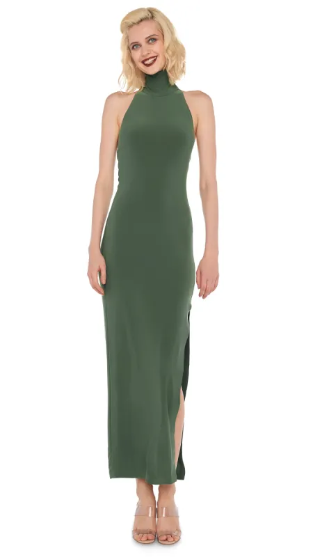 HALTER TURTLE SIDE SLIT GOWN sold by Norma Kamali