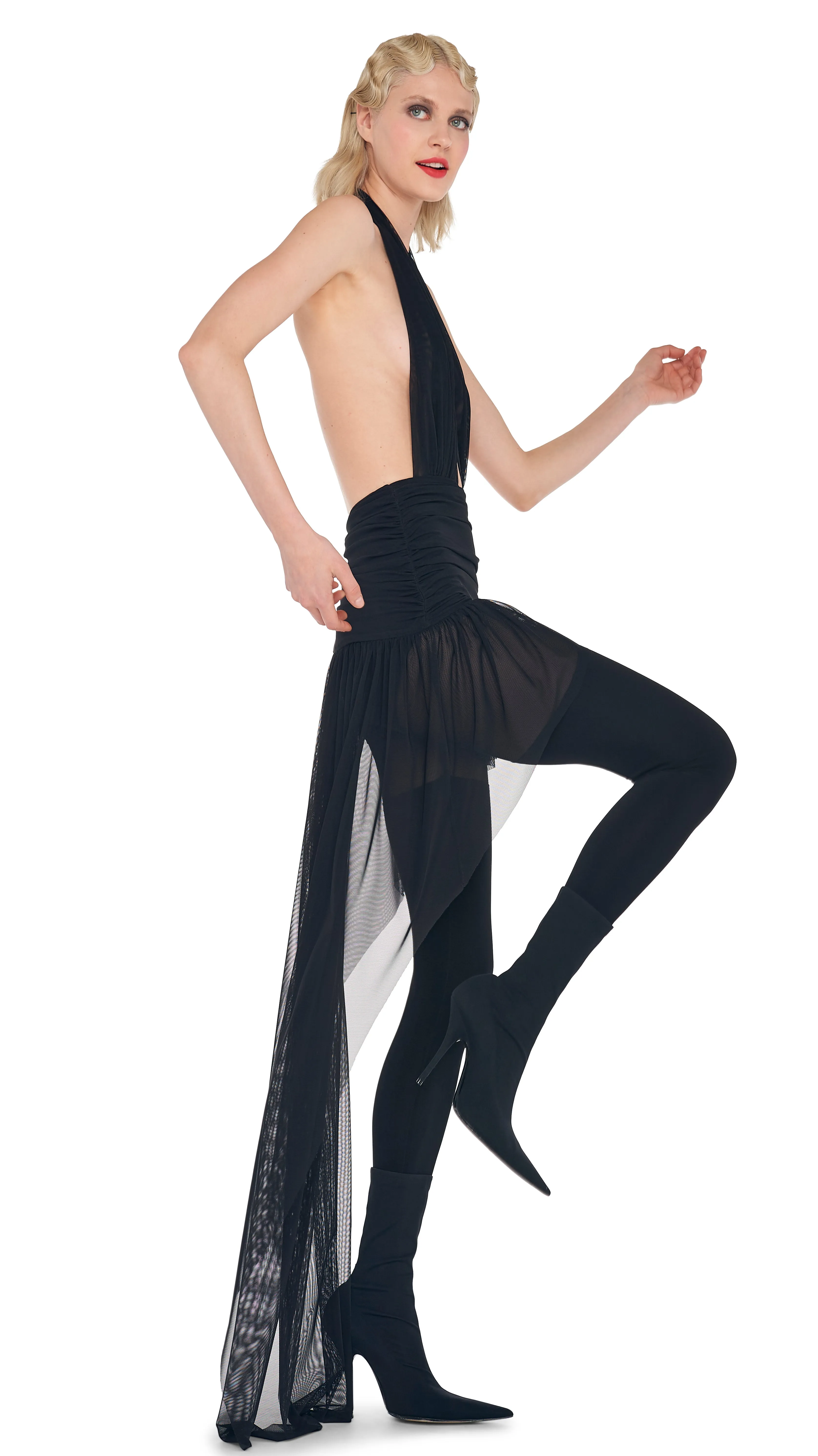 HI LOW HALTER DRESS sold by Norma Kamali product image thumbnail 4