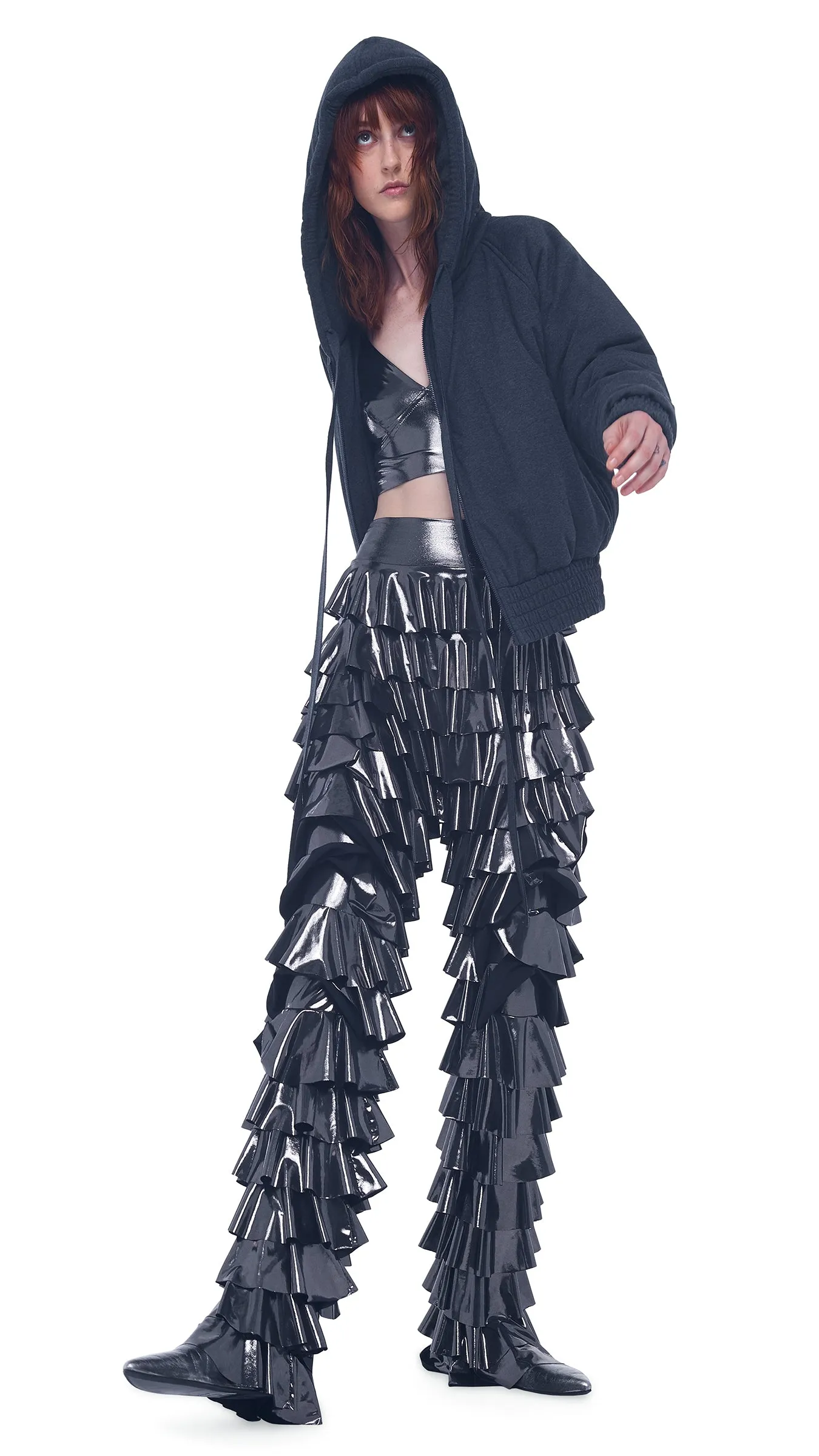 HOODED BOMBER JACKET sold by Norma Kamali product image thumbnail 5