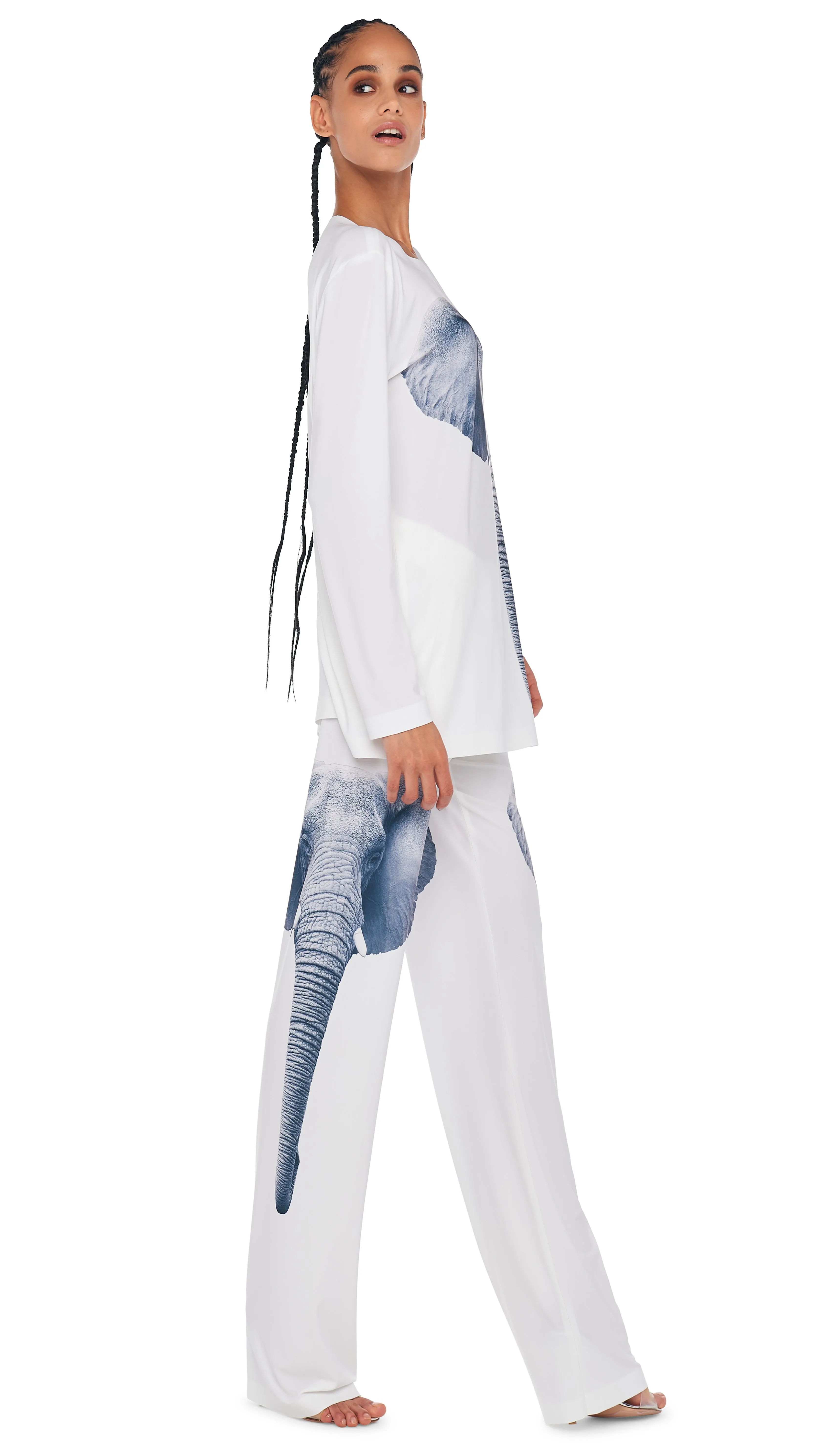 BOYFRIEND LONG SLEEVE CREW TOP sold by Norma Kamali product image thumbnail 5