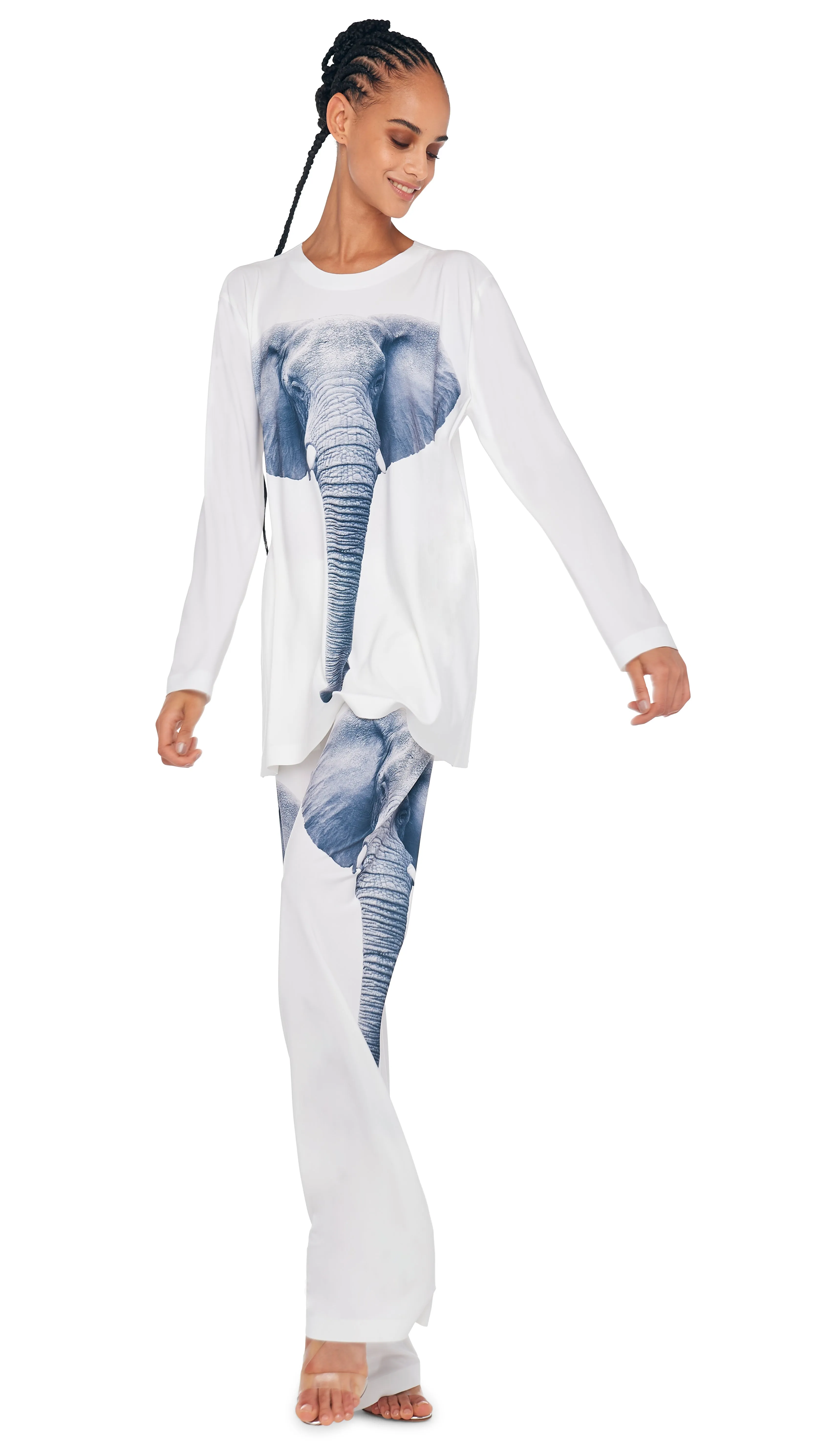 BOYFRIEND LONG SLEEVE CREW TOP sold by Norma Kamali product image thumbnail 4