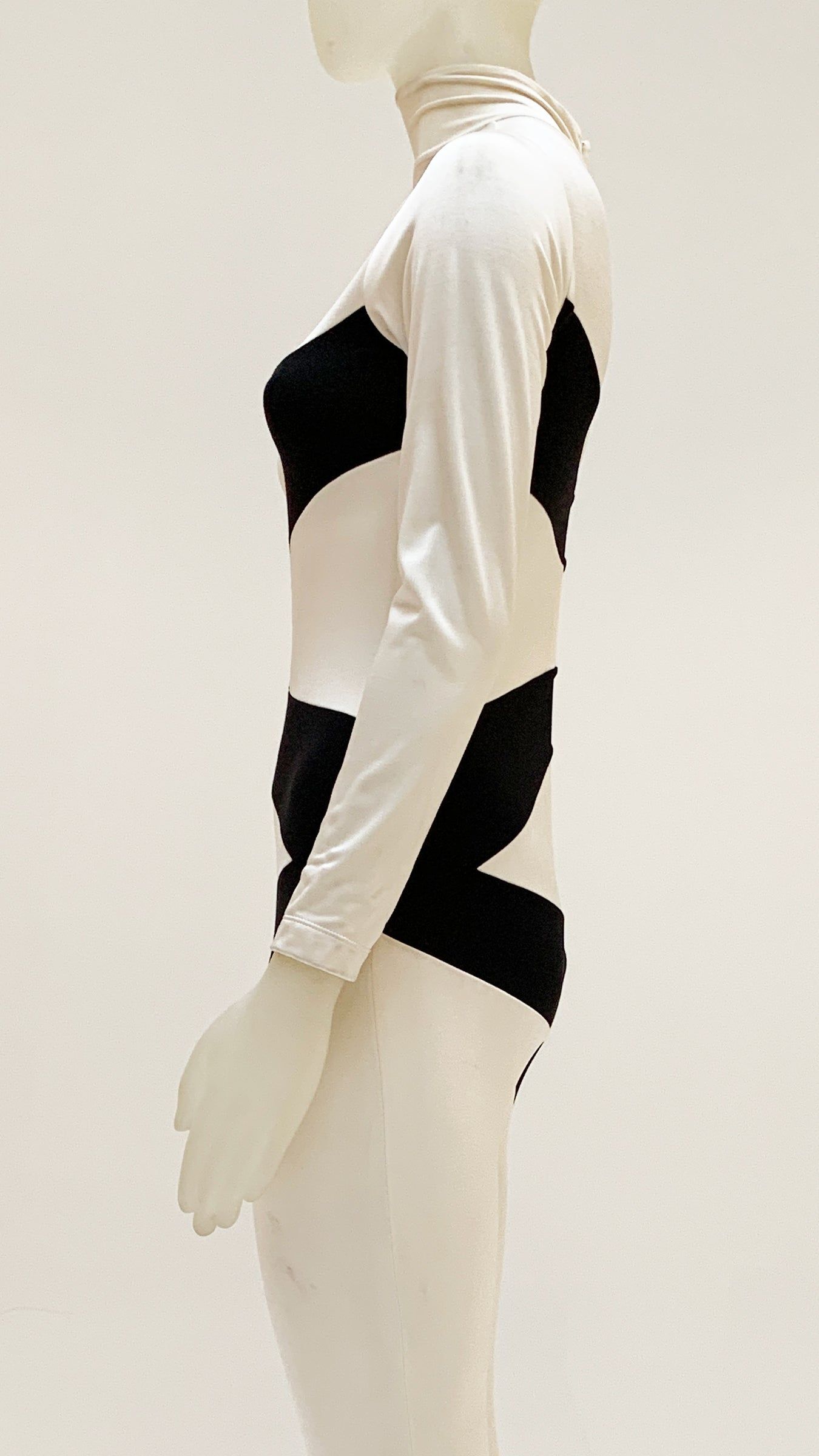 SPLICED LONG SLEEVE TURTLENECK JUMPSUIT sold by Norma Kamali product image thumbnail 2