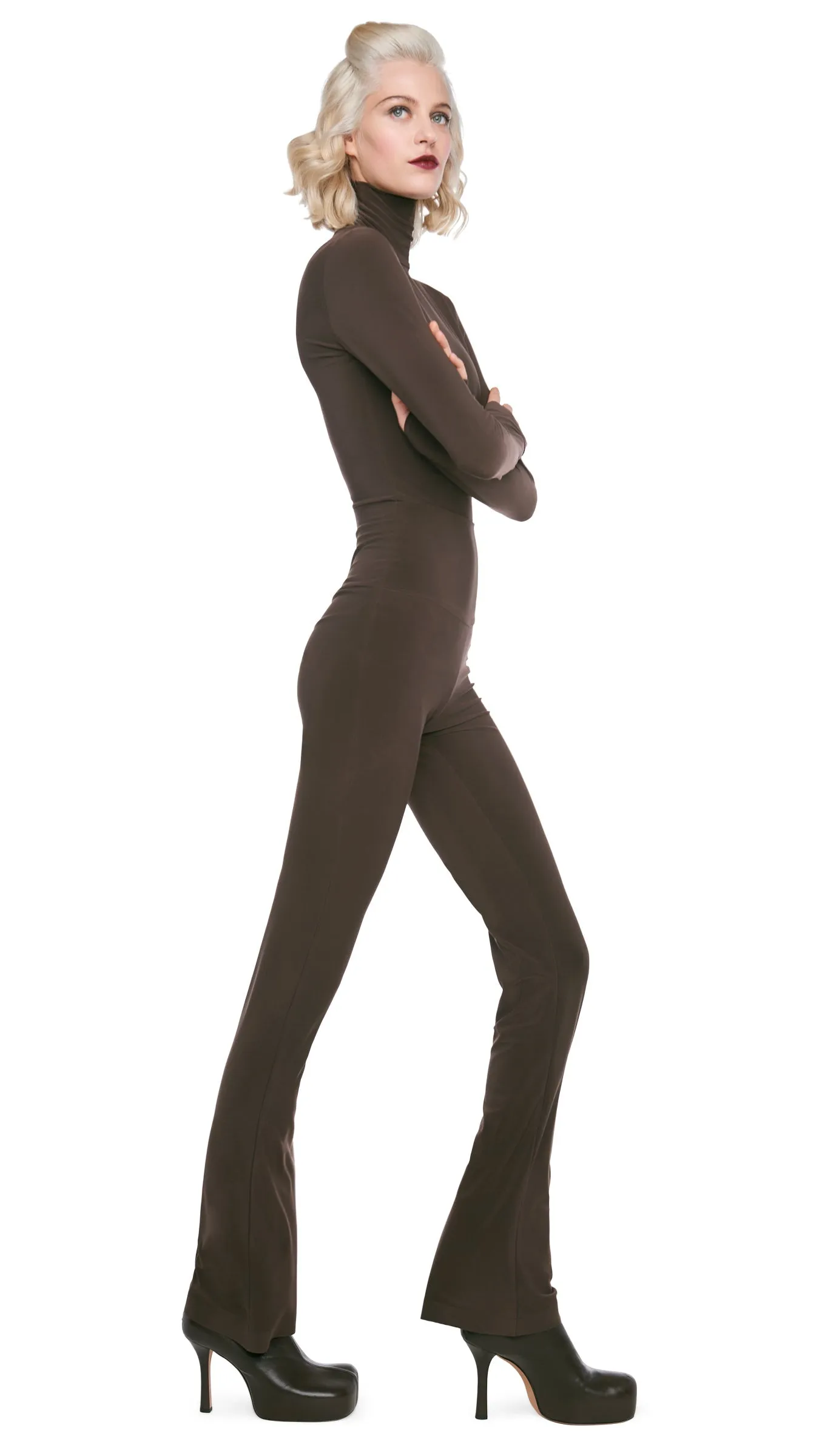 SLIM FIT LONG SLEEVE TURTLE TOP sold by Norma Kamali product image thumbnail 4