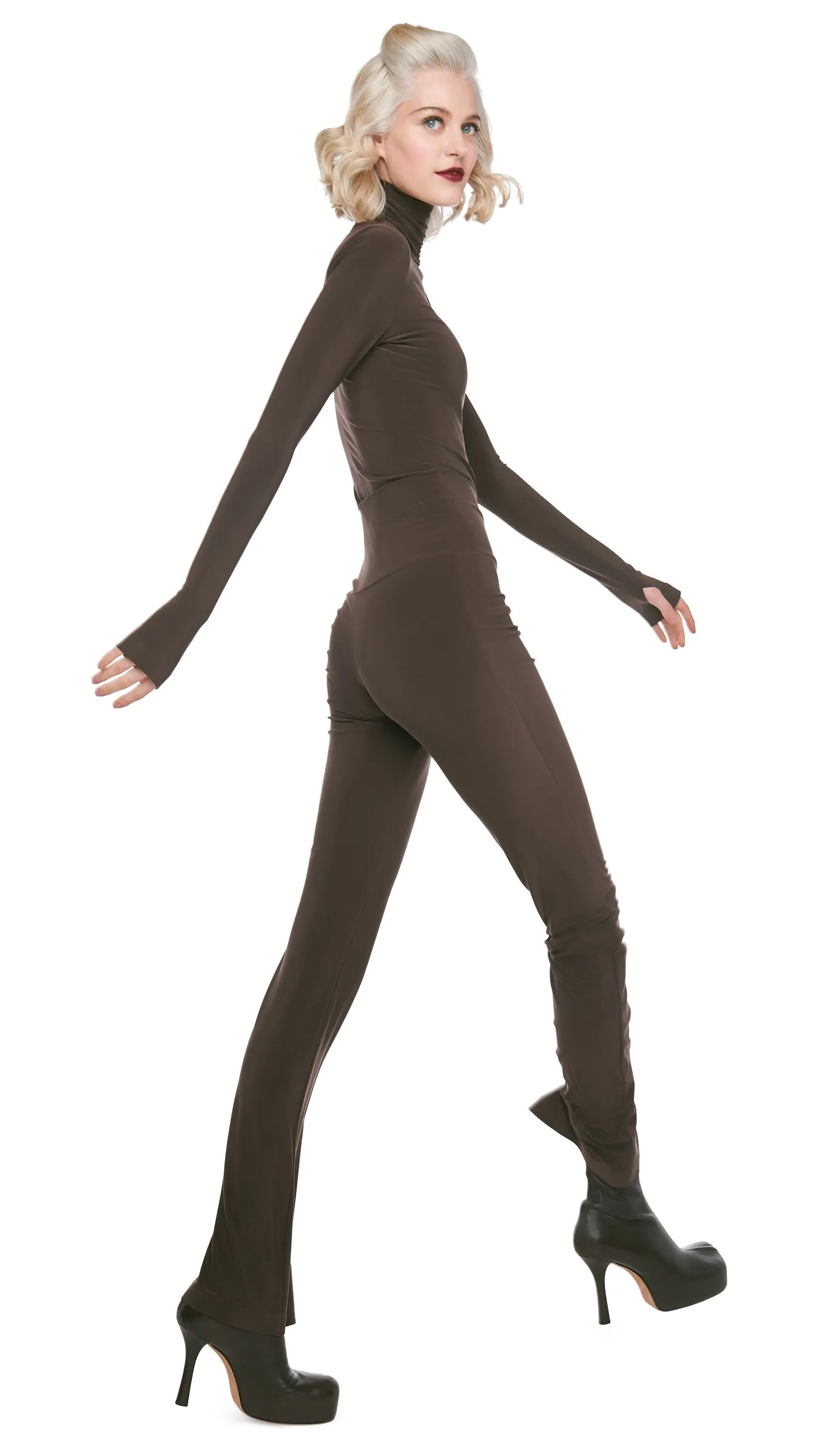 SLIM FIT LONG SLEEVE TURTLE TOP sold by Norma Kamali product image thumbnail 5