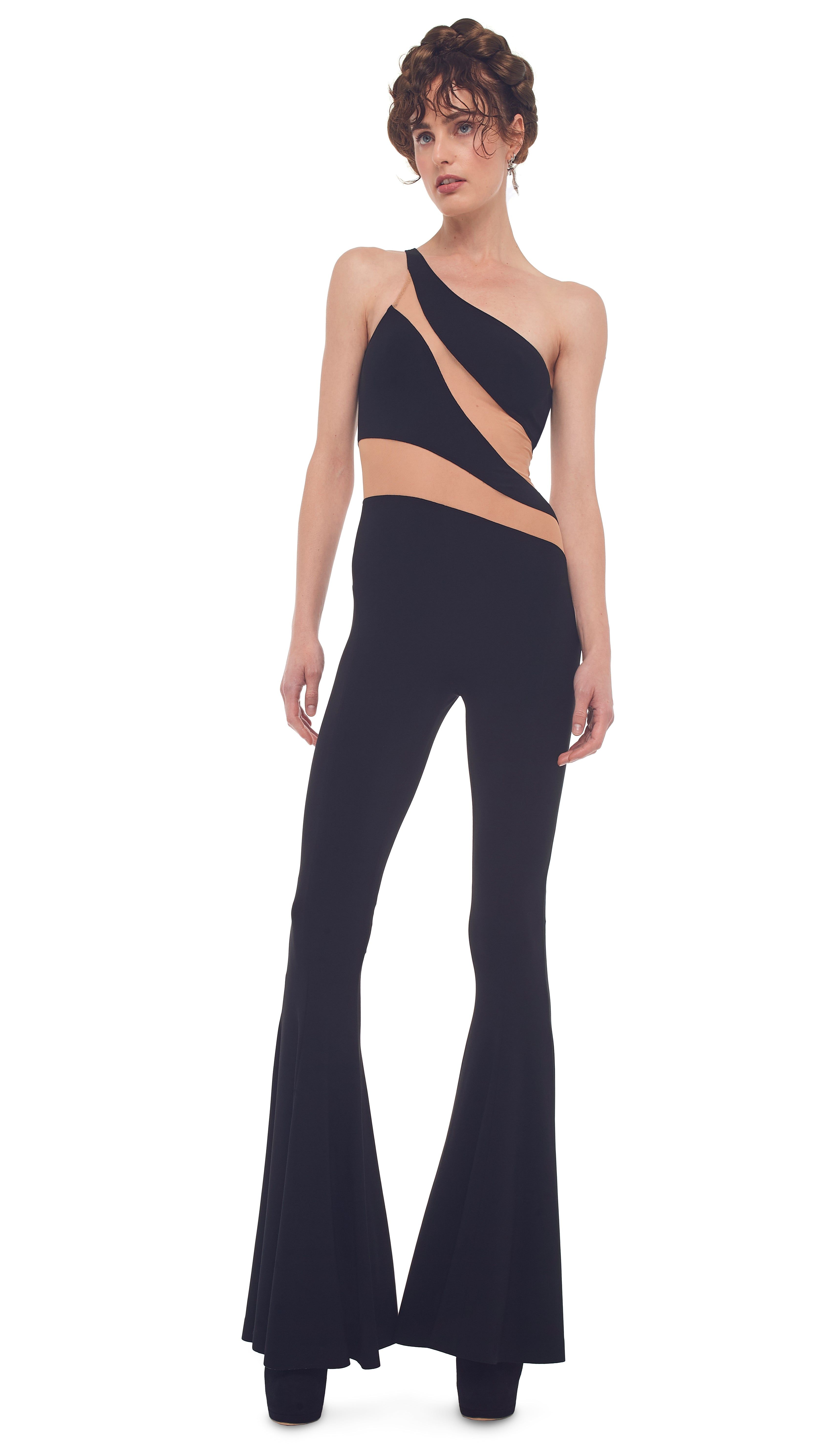 SNAKE MESH FISHTAIL JUMPSUIT sold by Norma Kamali