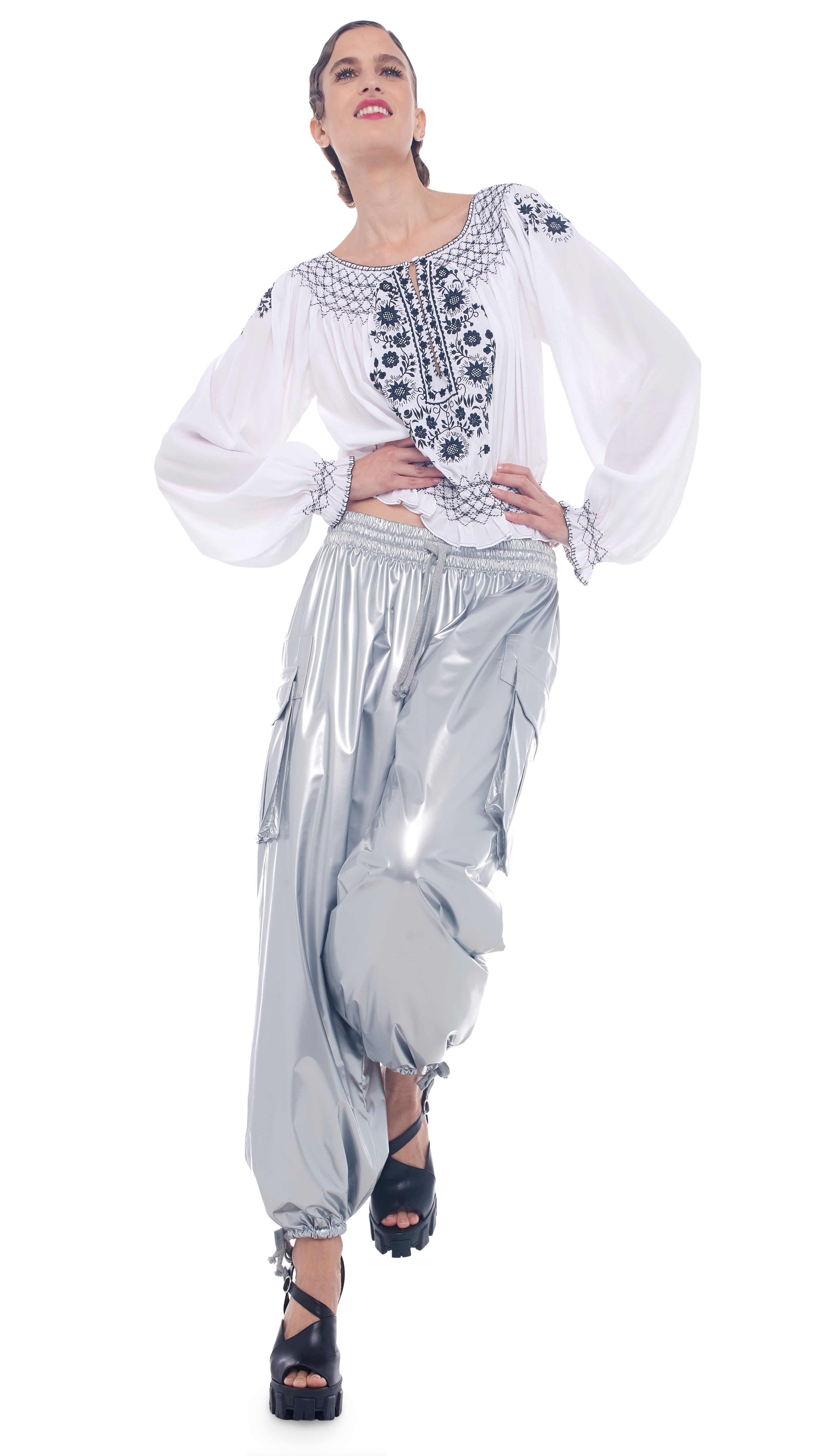 EMBROIDERED TOP sold by Norma Kamali product image thumbnail 4