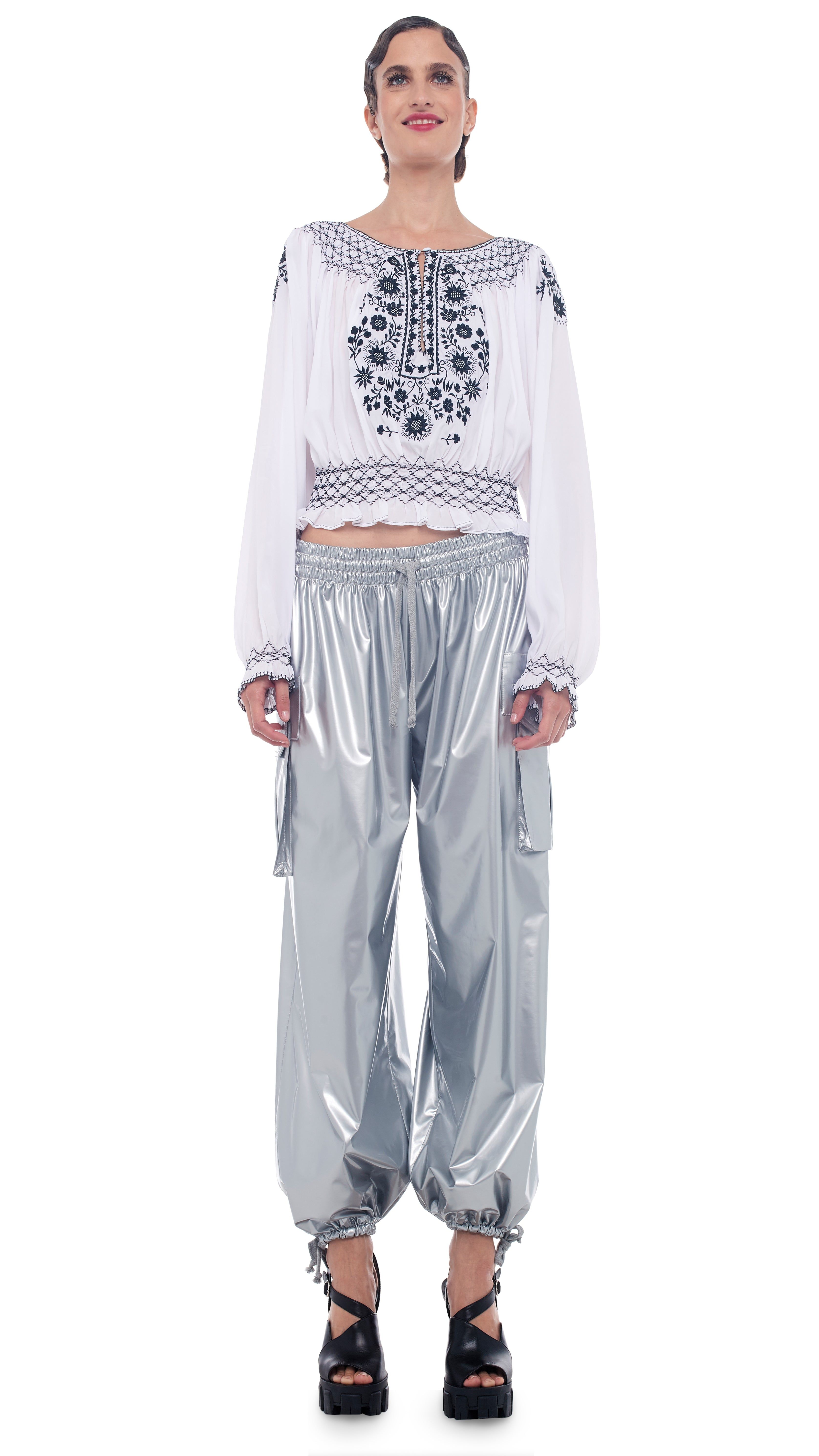 EMBROIDERED TOP sold by Norma Kamali