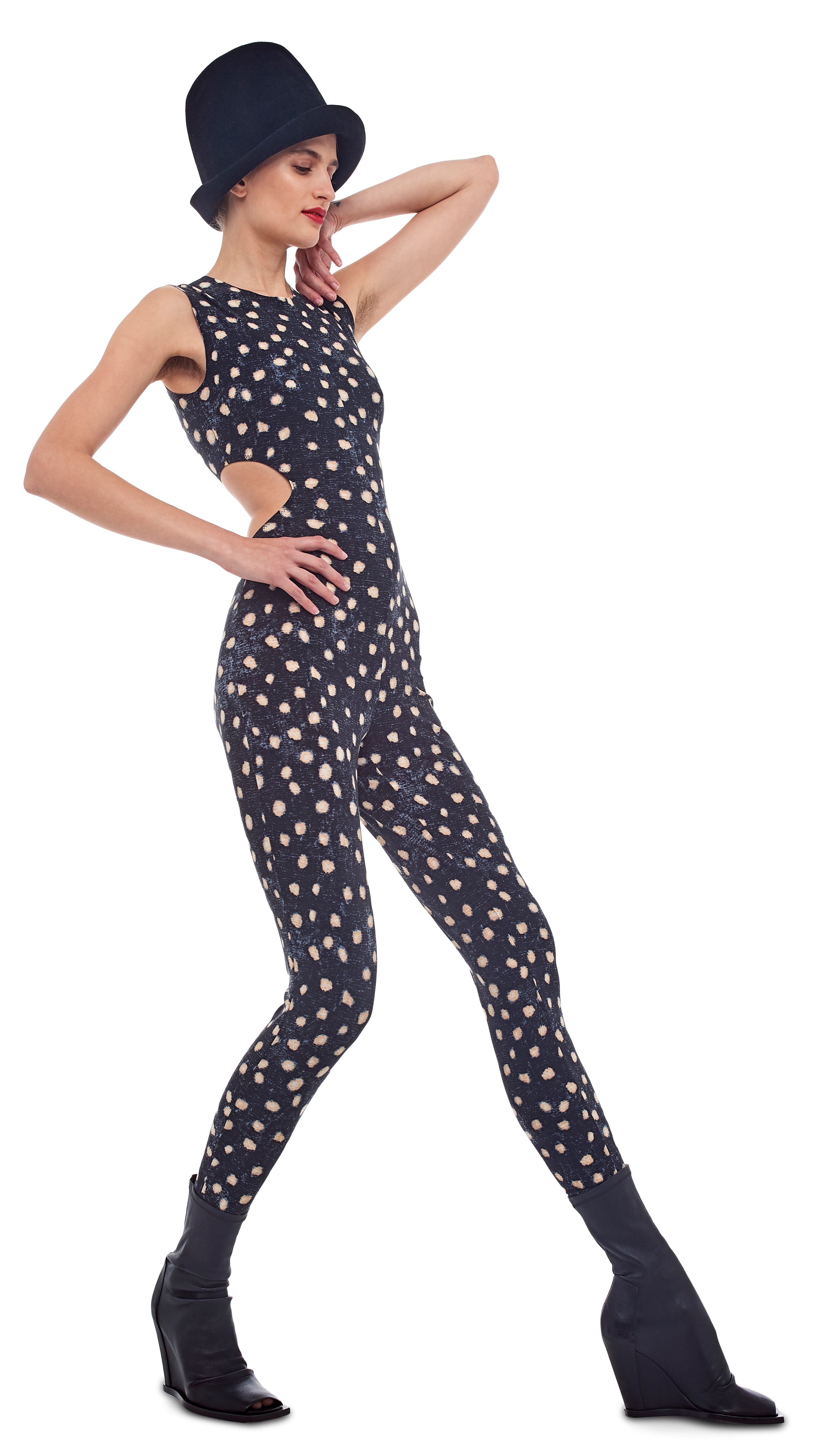 SLEEVELESS CUT OUT CATSUIT sold by Norma Kamali product image thumbnail 4