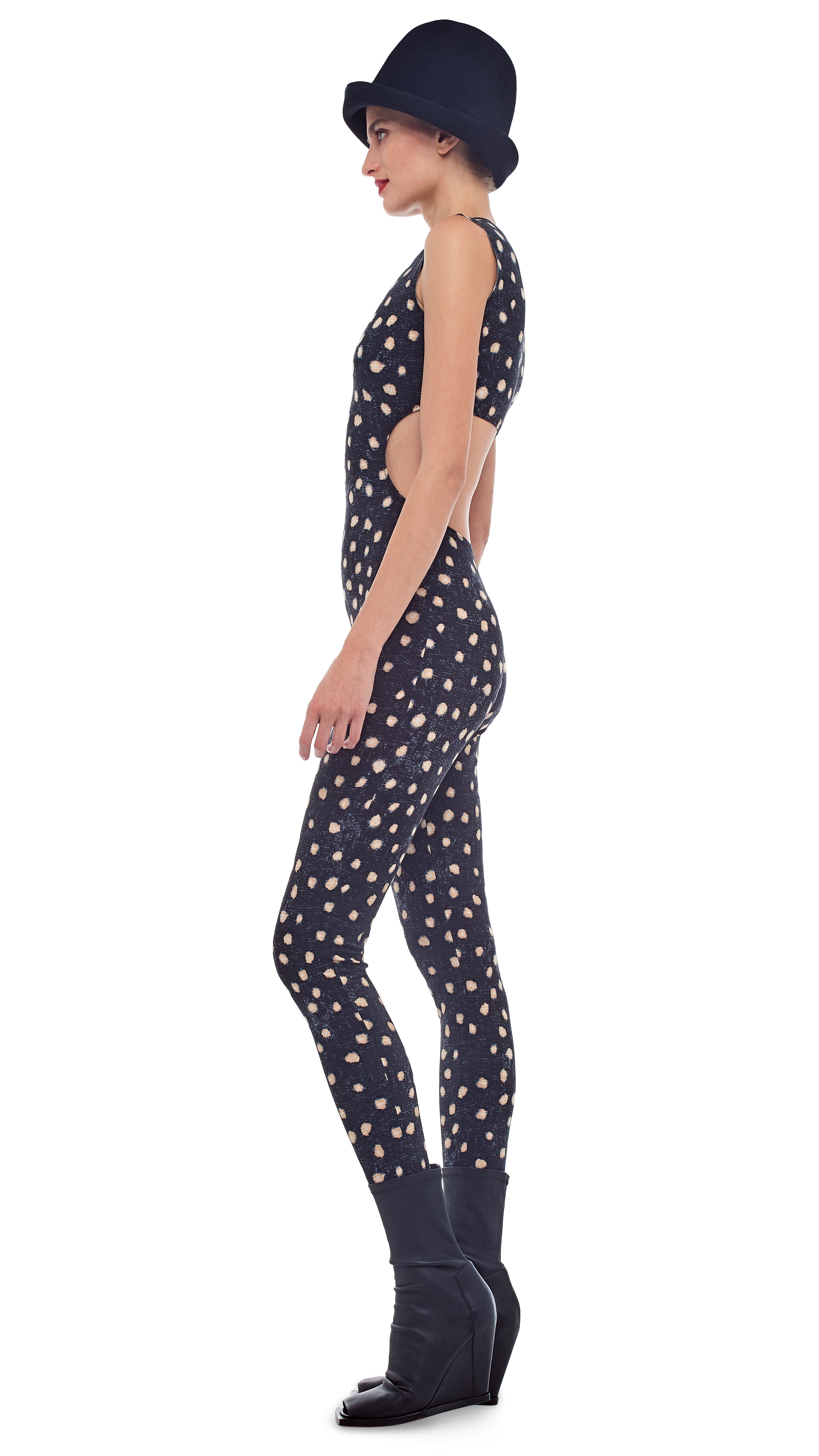 SLEEVELESS CUT OUT CATSUIT sold by Norma Kamali product image thumbnail 2