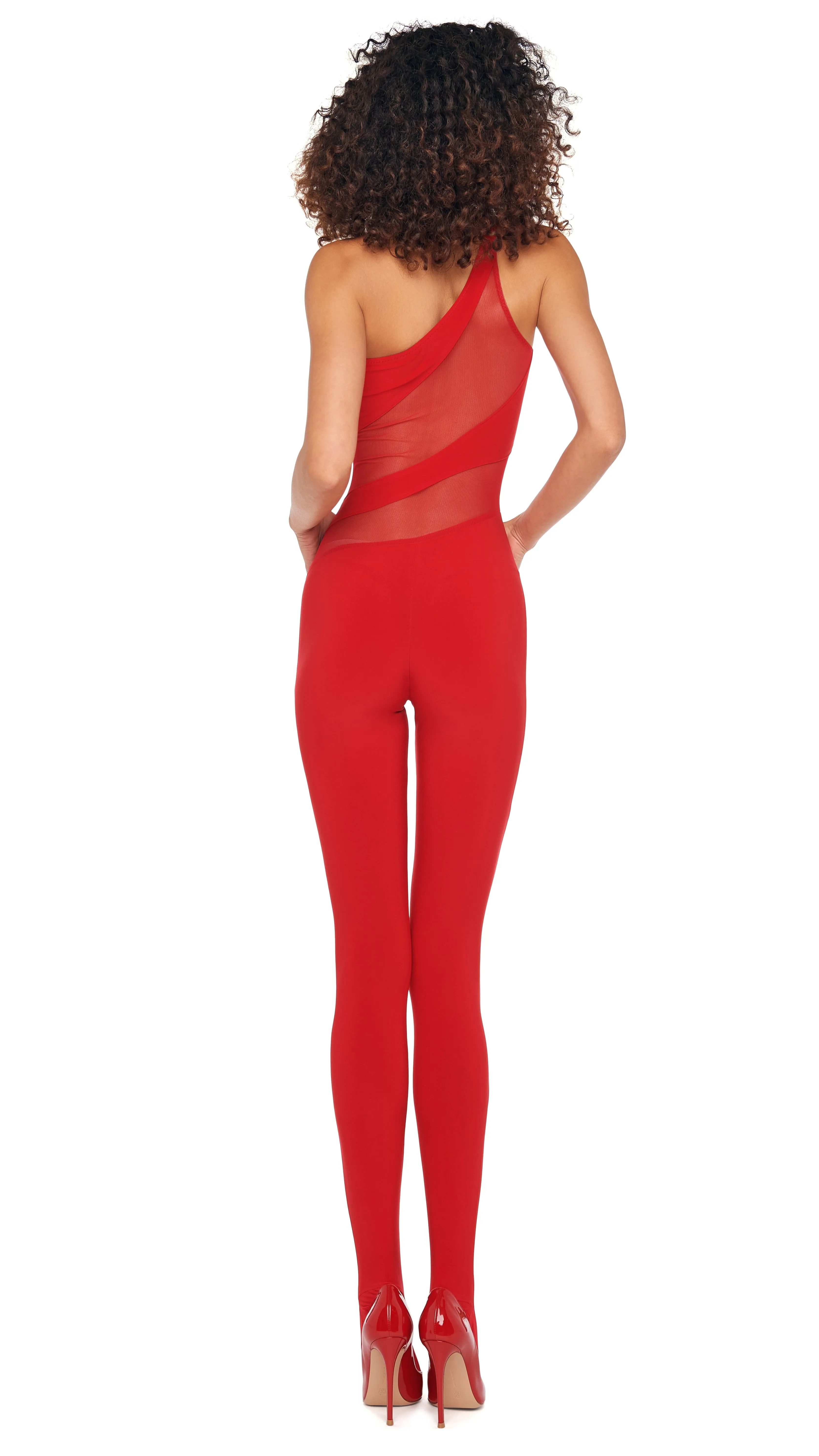 SNAKE MESH CATSUIT W/ FOOTSIE sold by Norma Kamali product image thumbnail 3