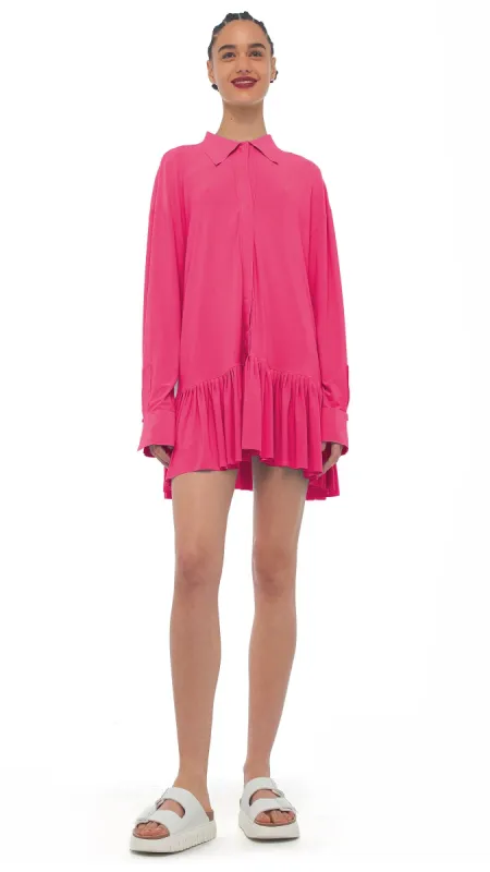 OVERSIZE BF RUFFLE NK SHIRT sold by Norma Kamali