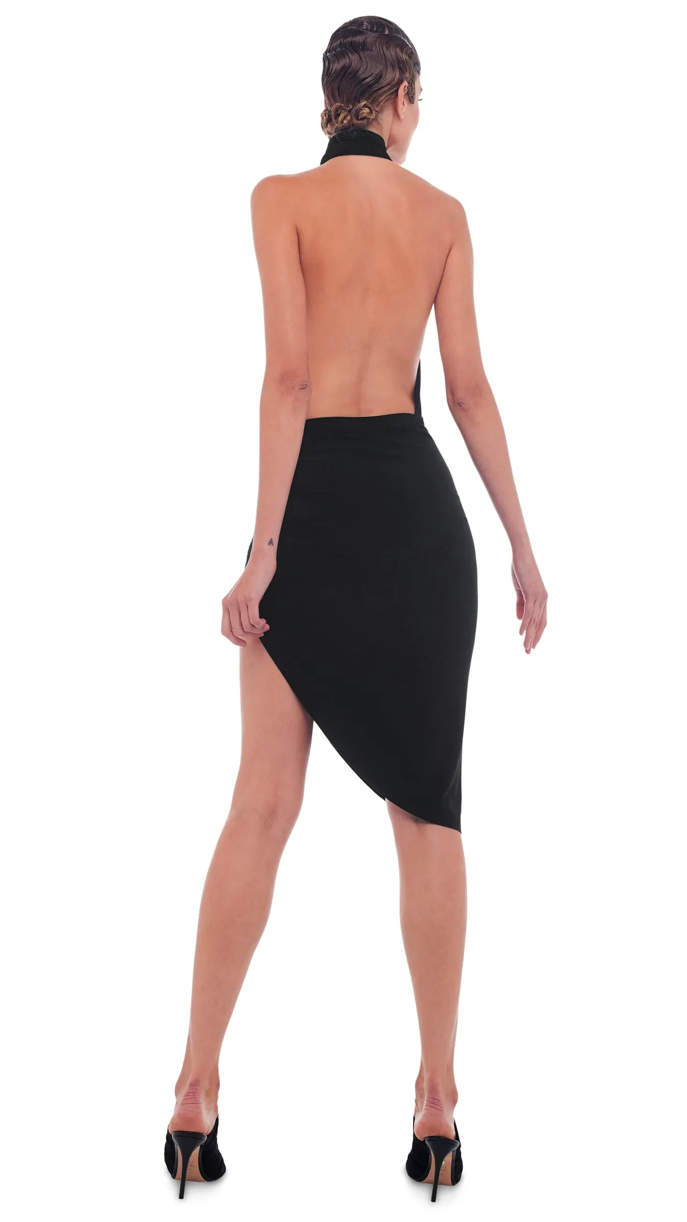 CROSS HALTER DRAPE DRESS sold by Norma Kamali product image thumbnail 3