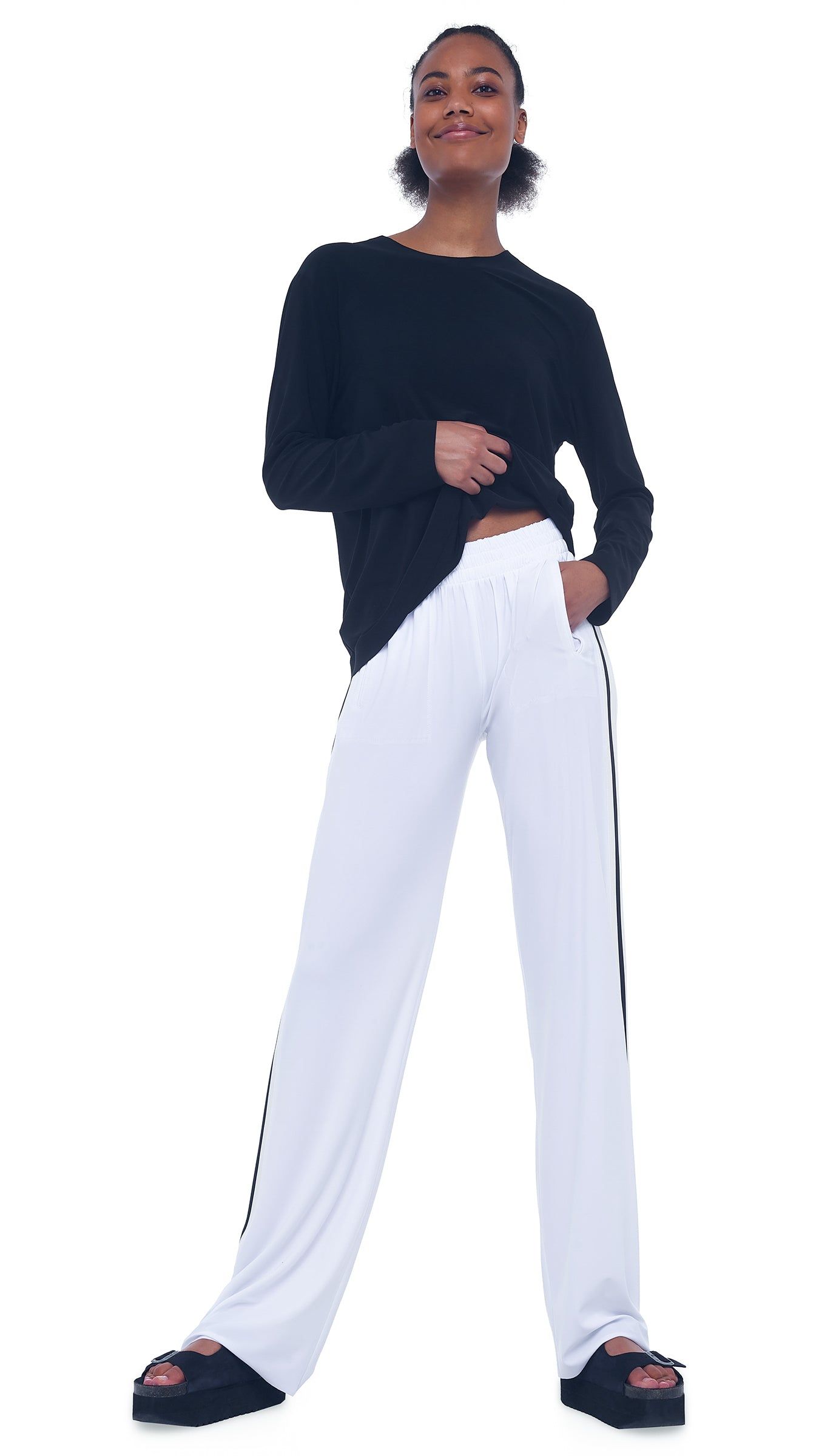 SIDE STRIPE BF SWEATPANT sold by Norma Kamali product image thumbnail 5