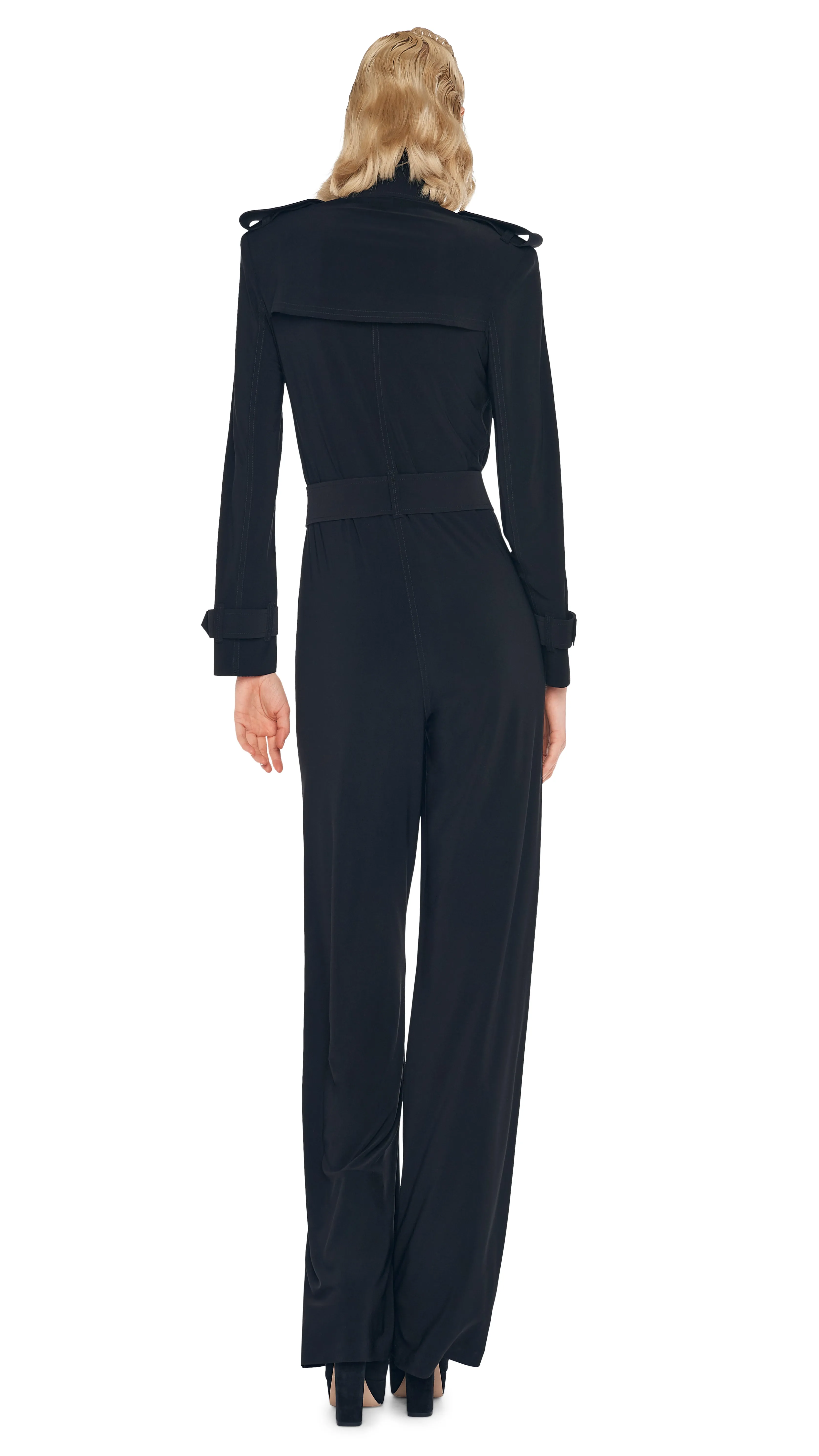 DOUBLE BREASTED TRENCH JUMPSUIT sold by Norma Kamali product image thumbnail 3