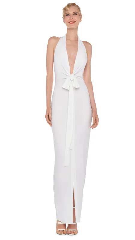 TIE FRONT HALTER GOWN sold by Norma Kamali
