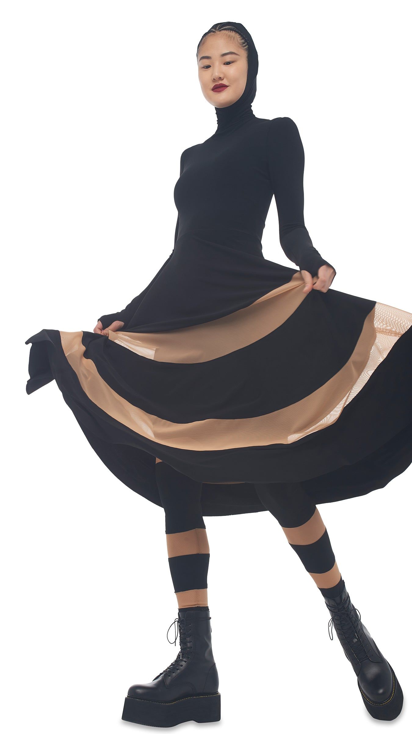 SPLICED FLARED DRESS sold by Norma Kamali product image thumbnail 9