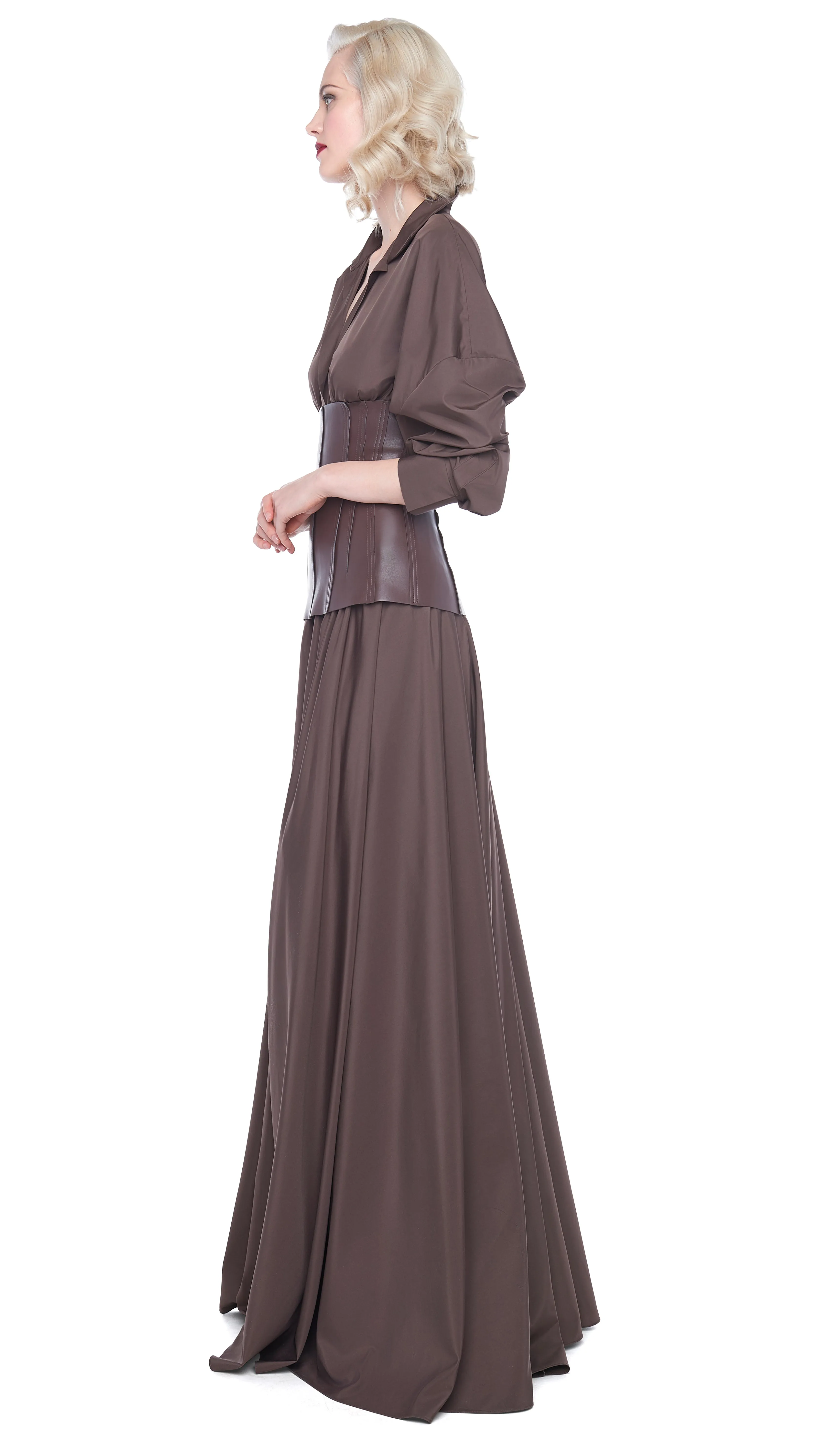 SUPER OS BF NK SHIRT FLARED GOWN sold by Norma Kamali product image thumbnail 2