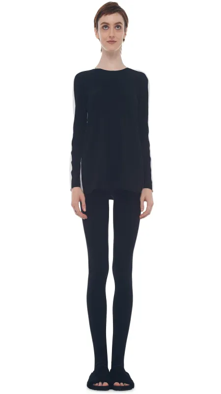 SIDE STRIPE CREW TOP sold by Norma Kamali