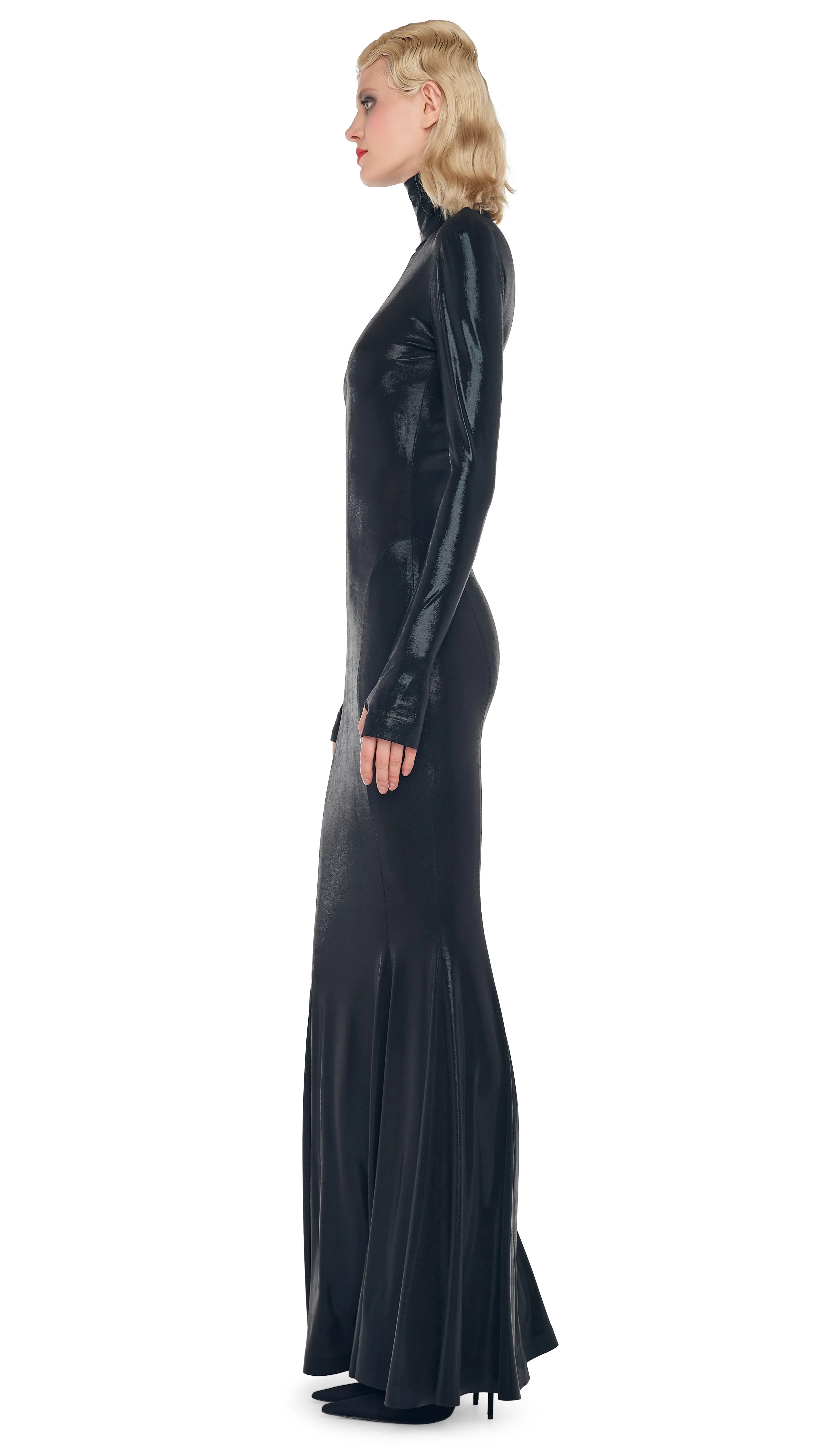 LONG SLEEVE TURTLE FISHTAIL GOWN sold by Norma Kamali product image thumbnail 2
