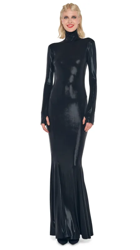 LONG SLEEVE TURTLE FISHTAIL GOWN sold by Norma Kamali