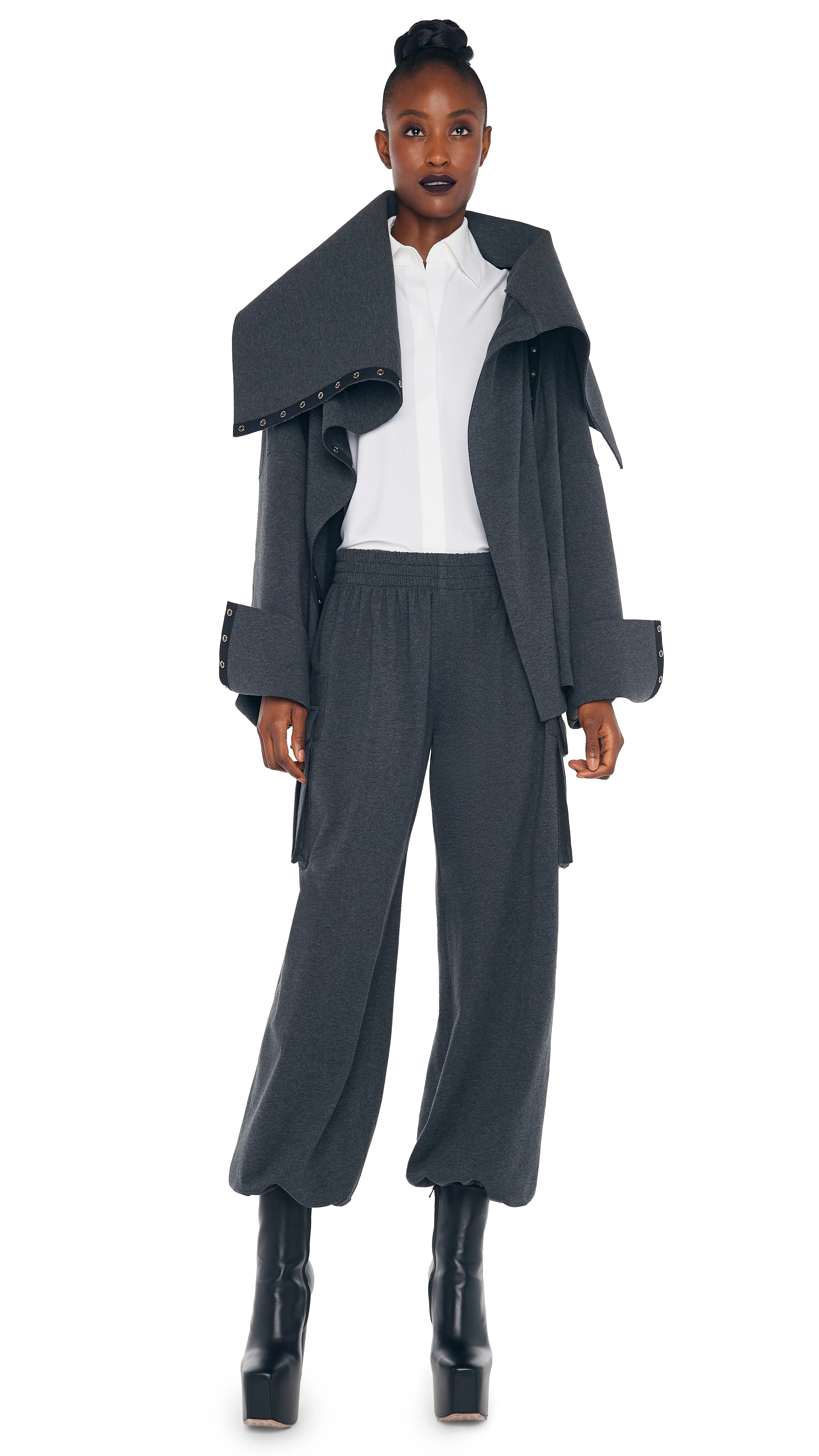 OVERSIZED SIDE SNAP JACKET sold by Norma Kamali product image thumbnail 4