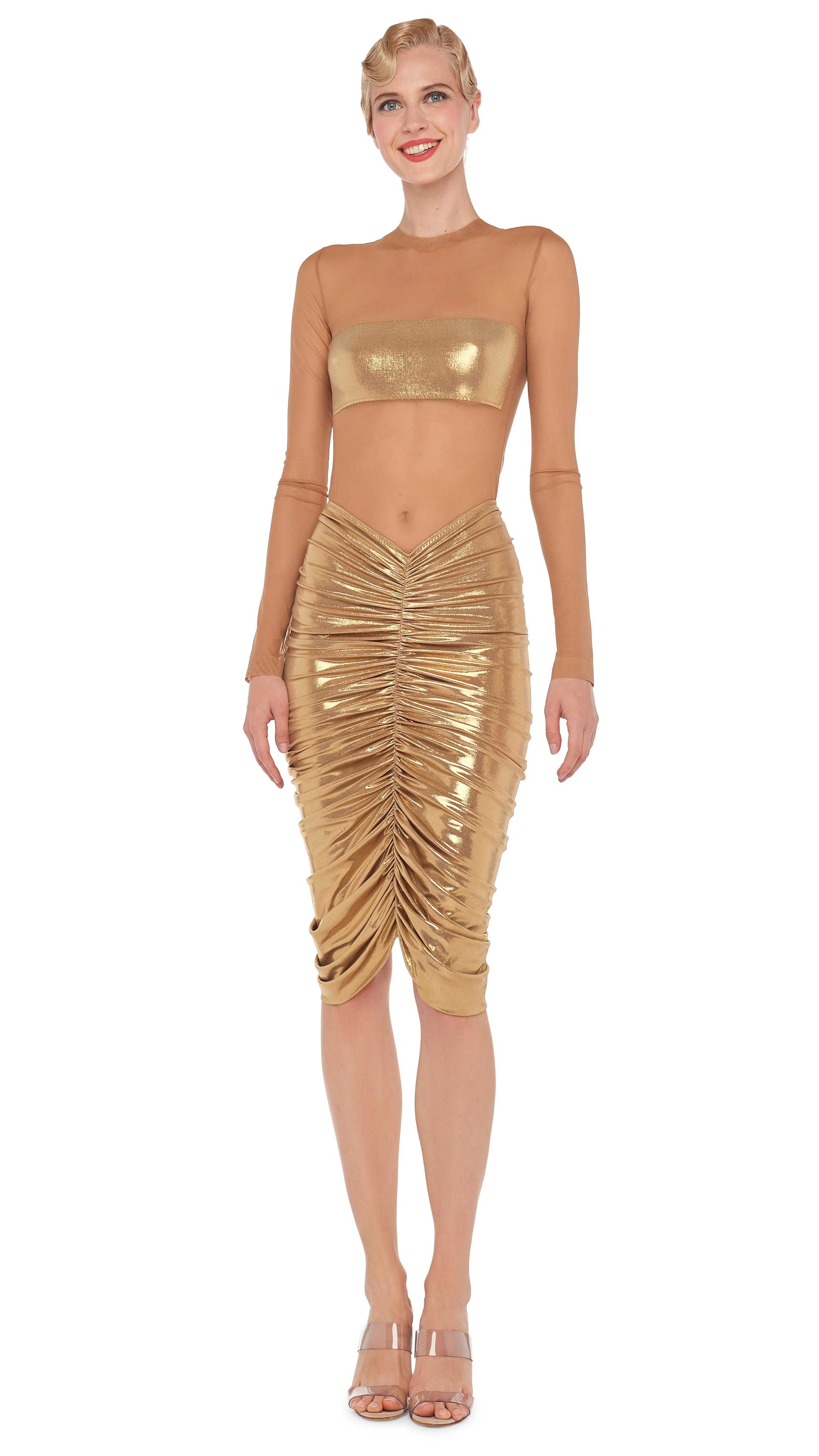 LONG SLEEVE DASH APPLIQUE TOP sold by Norma Kamali