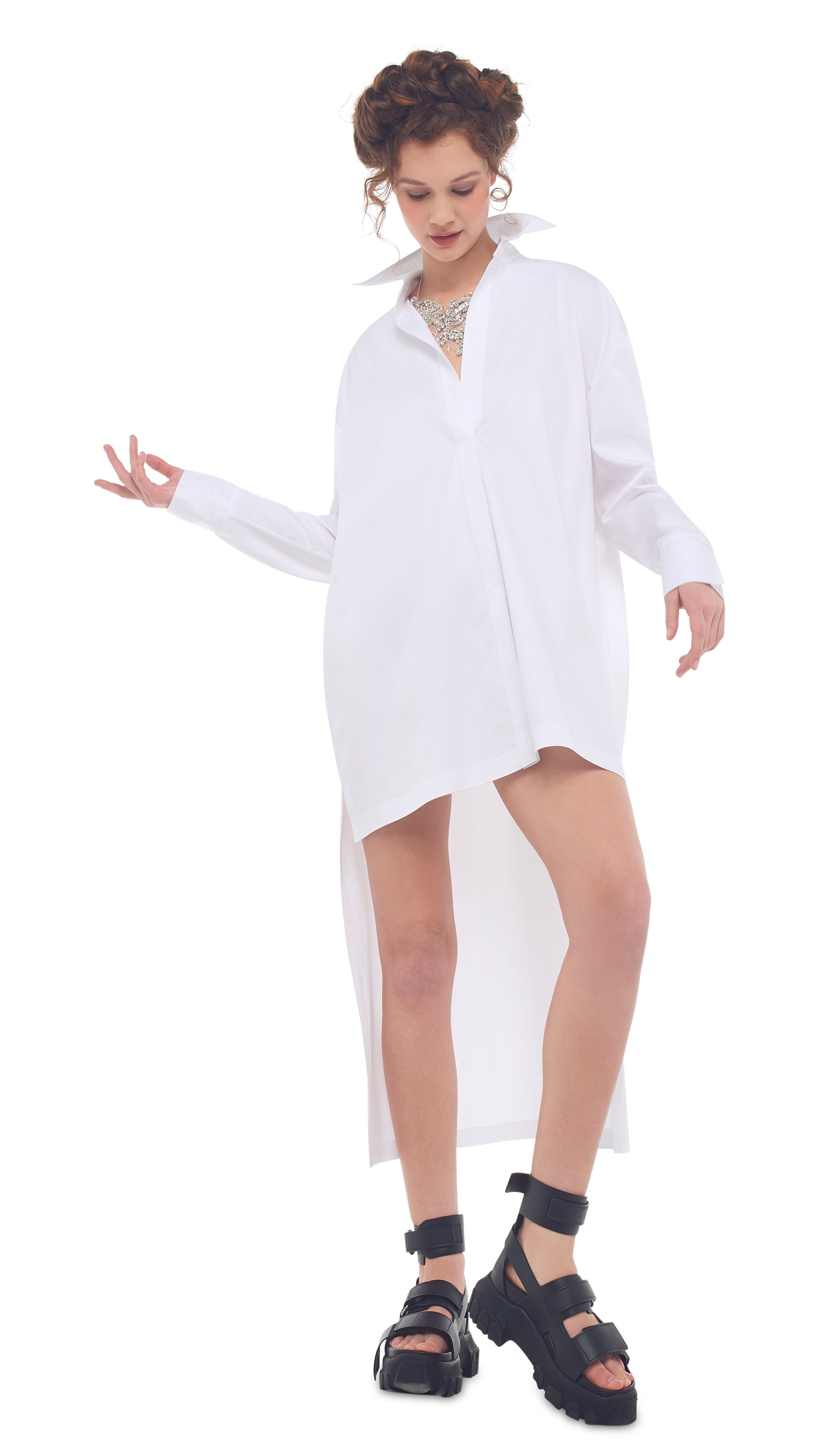 HI LOW OVERSIZED BF NK SHIRT sold by Norma Kamali product image thumbnail 4