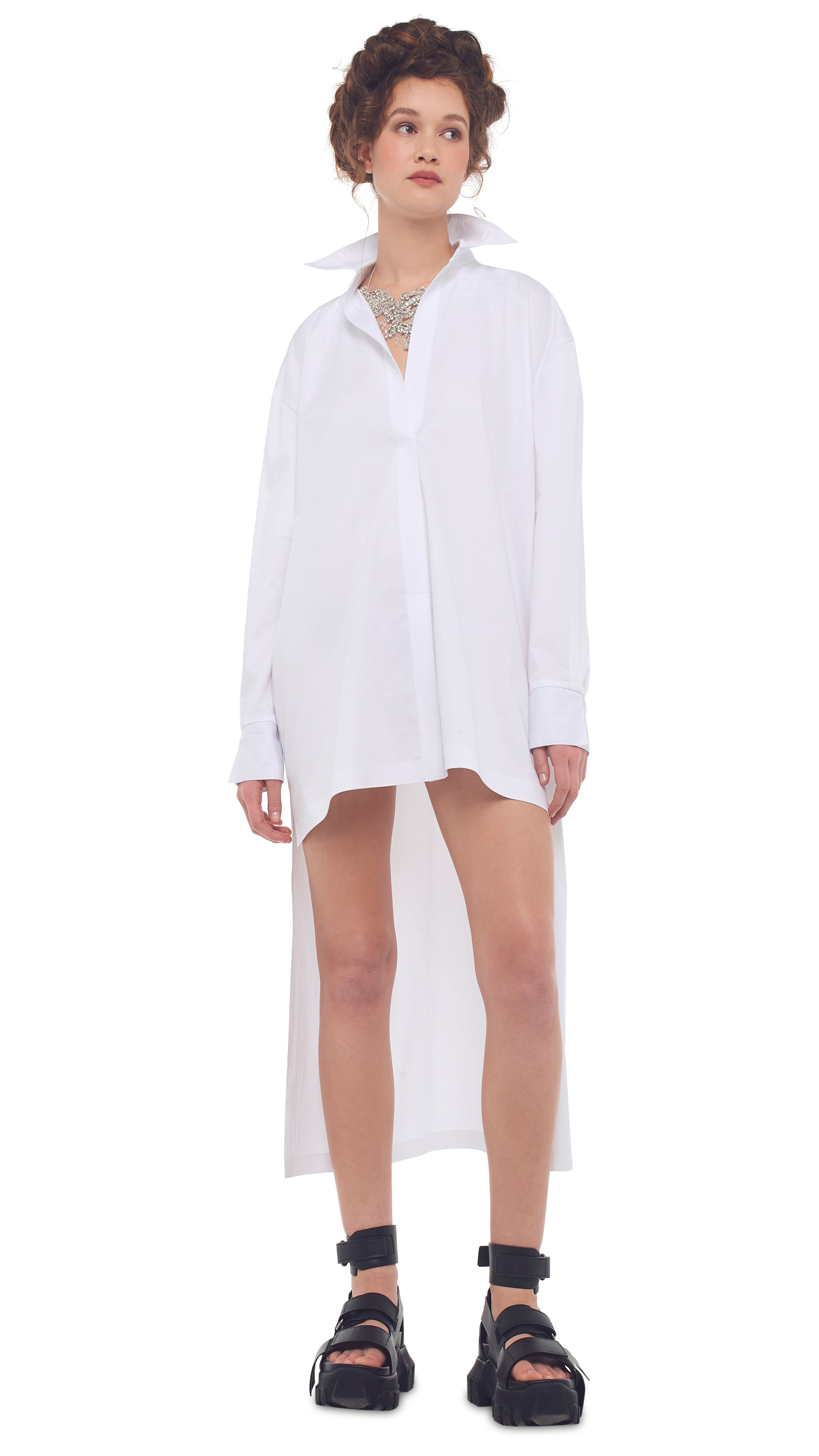 HI LOW OVERSIZED BF NK SHIRT sold by Norma Kamali