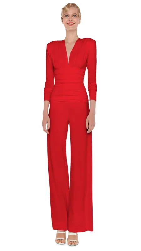V NECK L/S SHIRRED WAIST JUMPSUIT sold by Norma Kamali