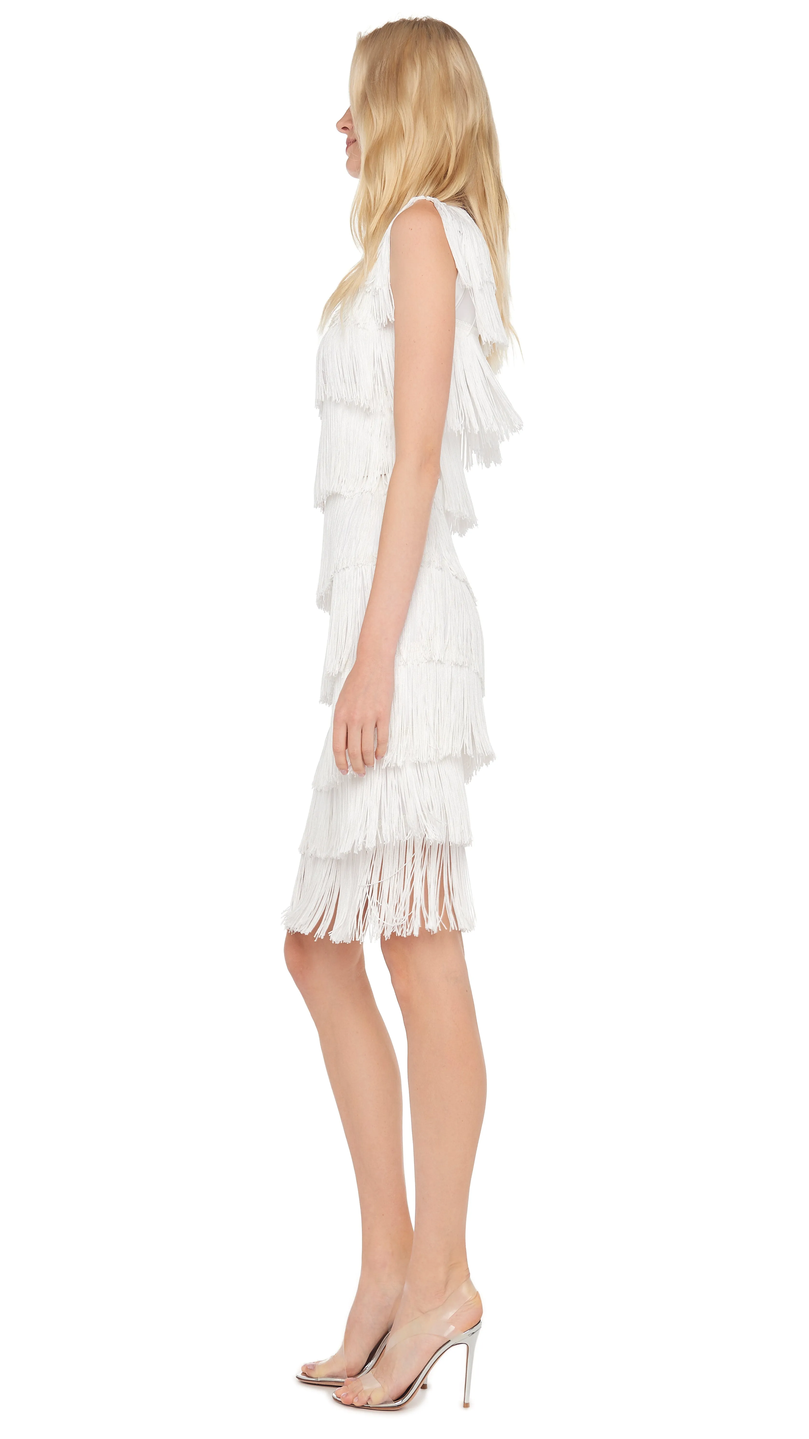 SLEEVELESS SHORT FRINGE TEE sold by Norma Kamali product image thumbnail 2