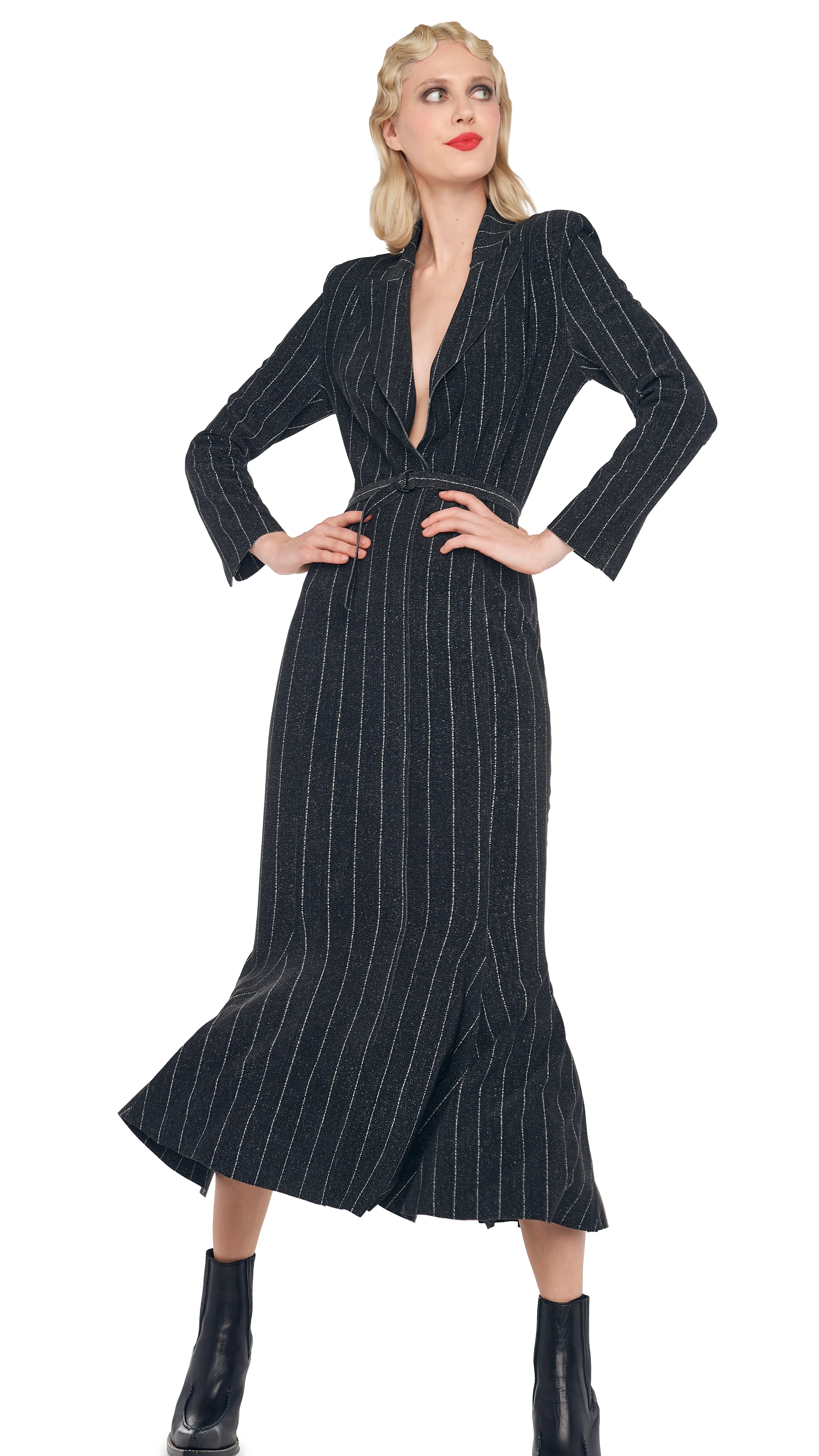 SINGLE BREASTED FISHTAIL DRESS sold by Norma Kamali product image thumbnail 4