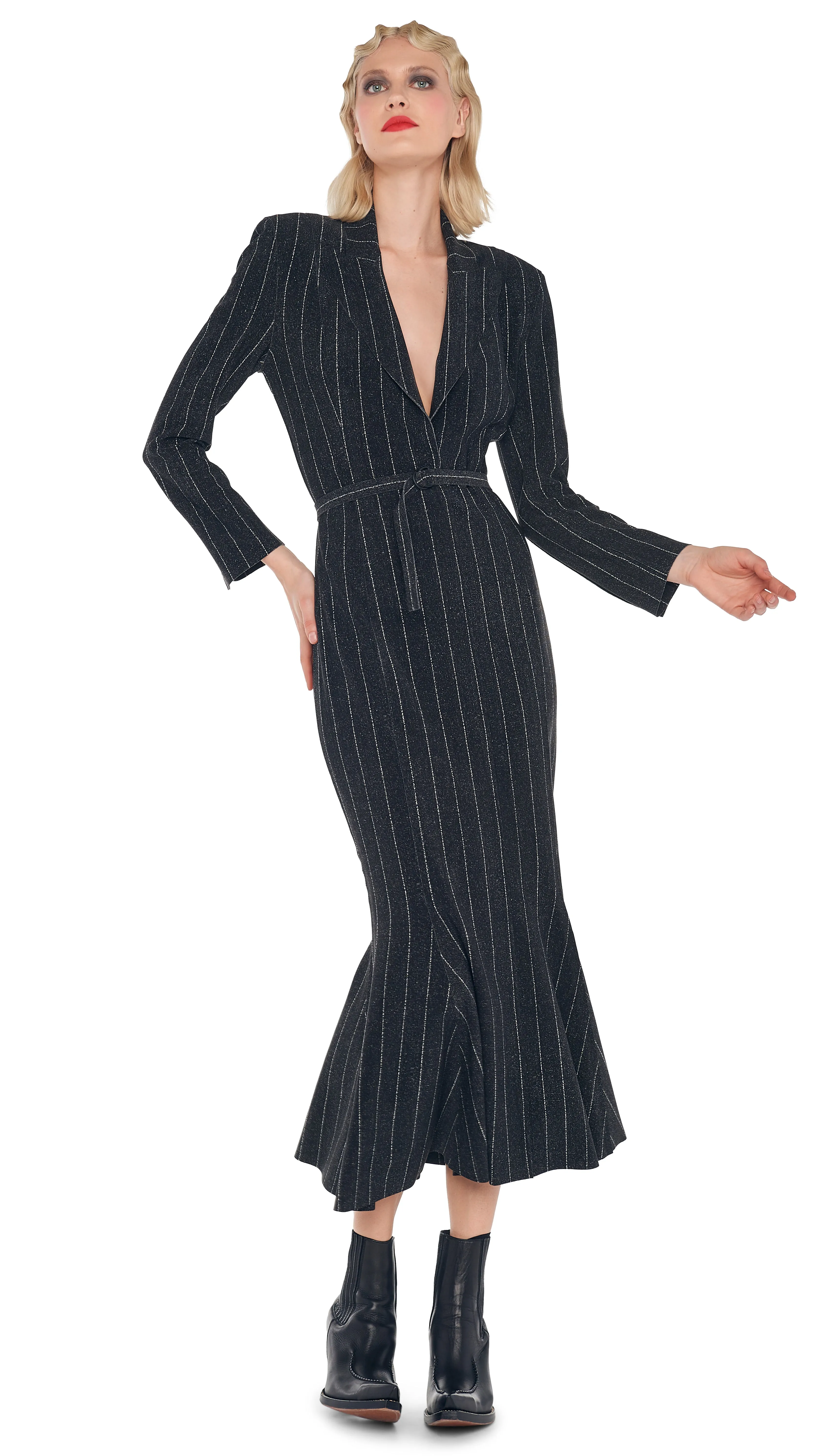 SINGLE BREASTED FISHTAIL DRESS sold by Norma Kamali product image thumbnail 5