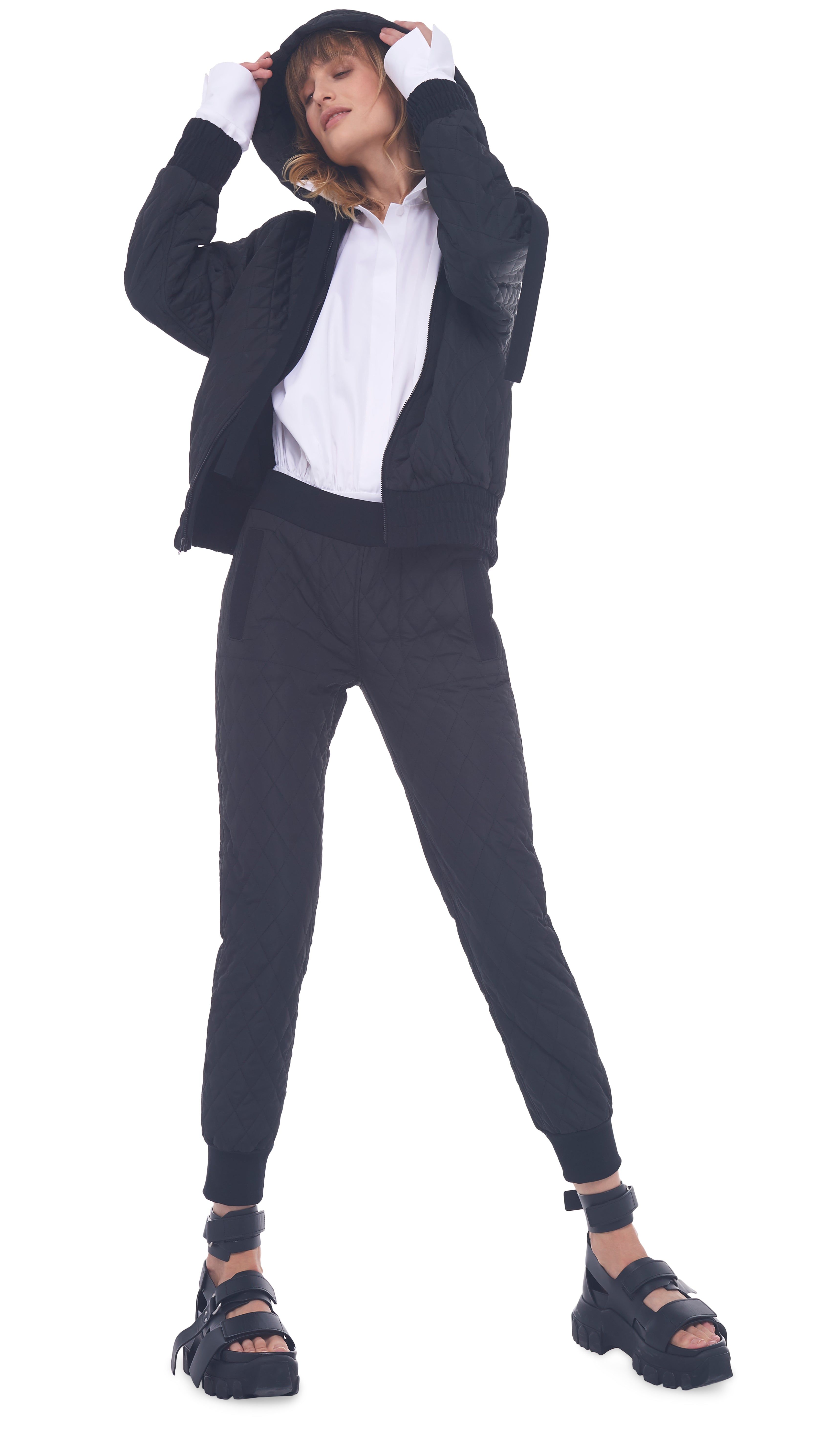 QUILTED HOOD BOMBER JACKET sold by Norma Kamali product image thumbnail 4