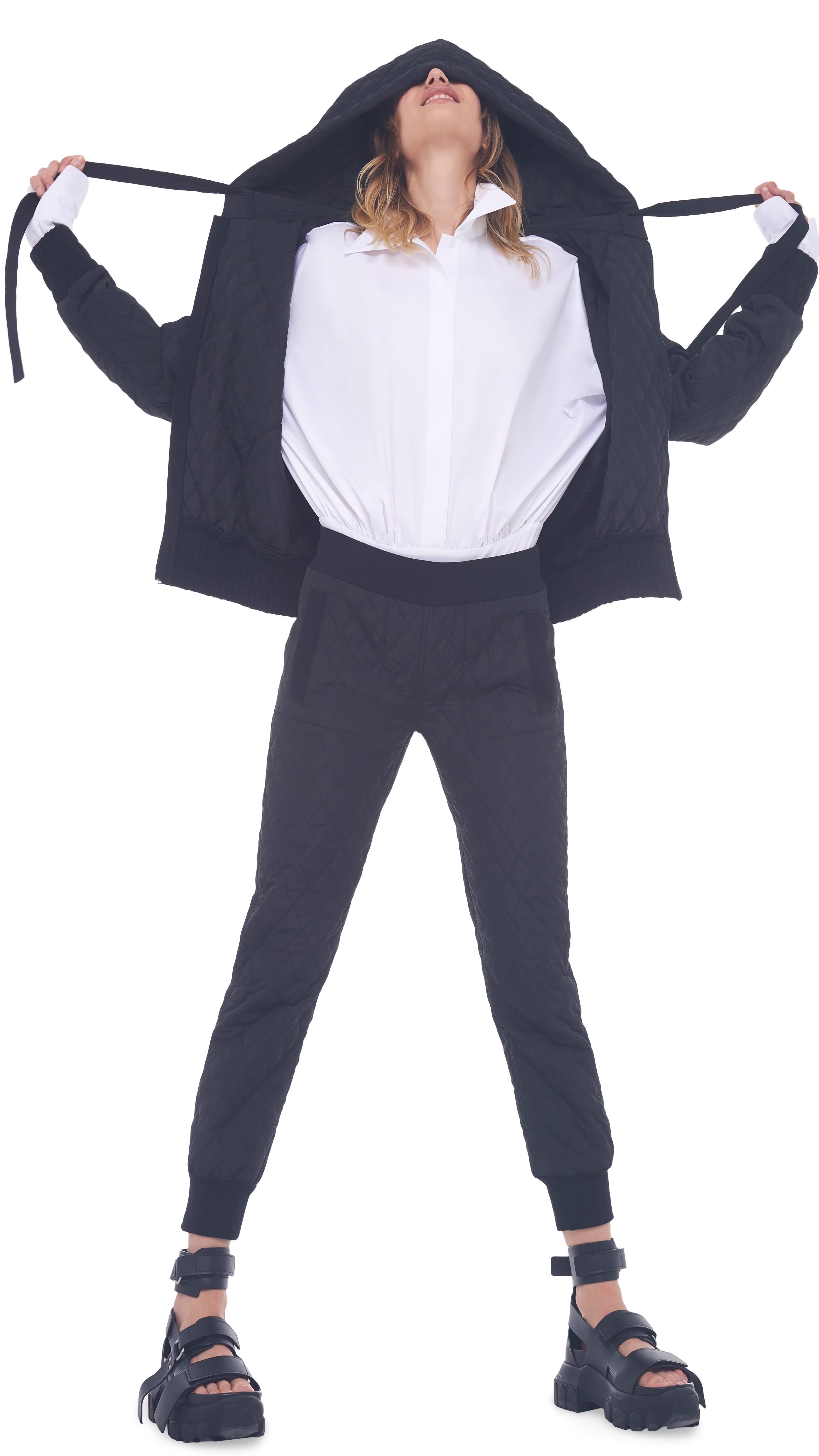 QUILTED HOOD BOMBER JACKET sold by Norma Kamali product image thumbnail 5