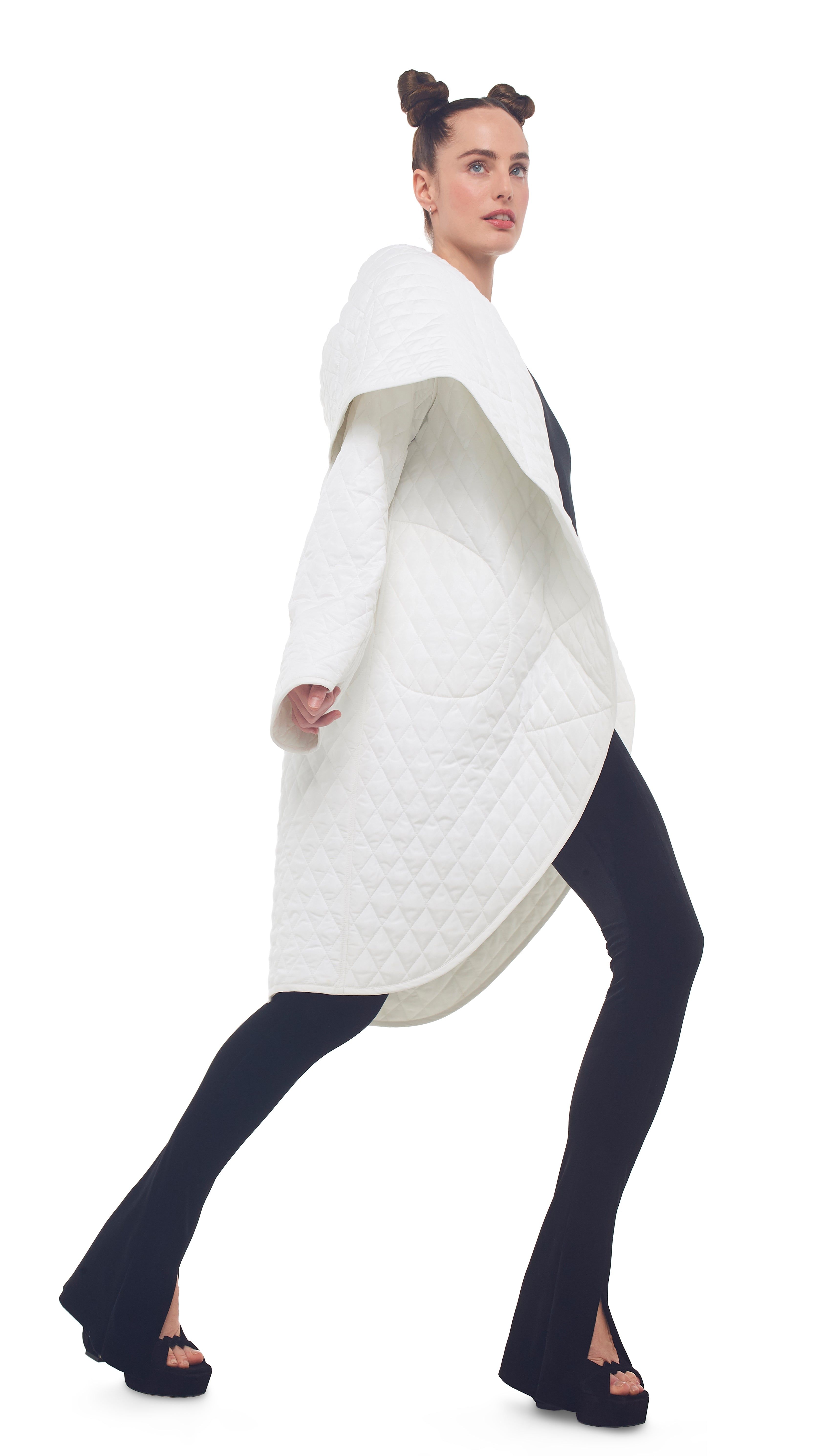 QUILTED SHAWL COLLAR COAT sold by Norma Kamali product image thumbnail 5