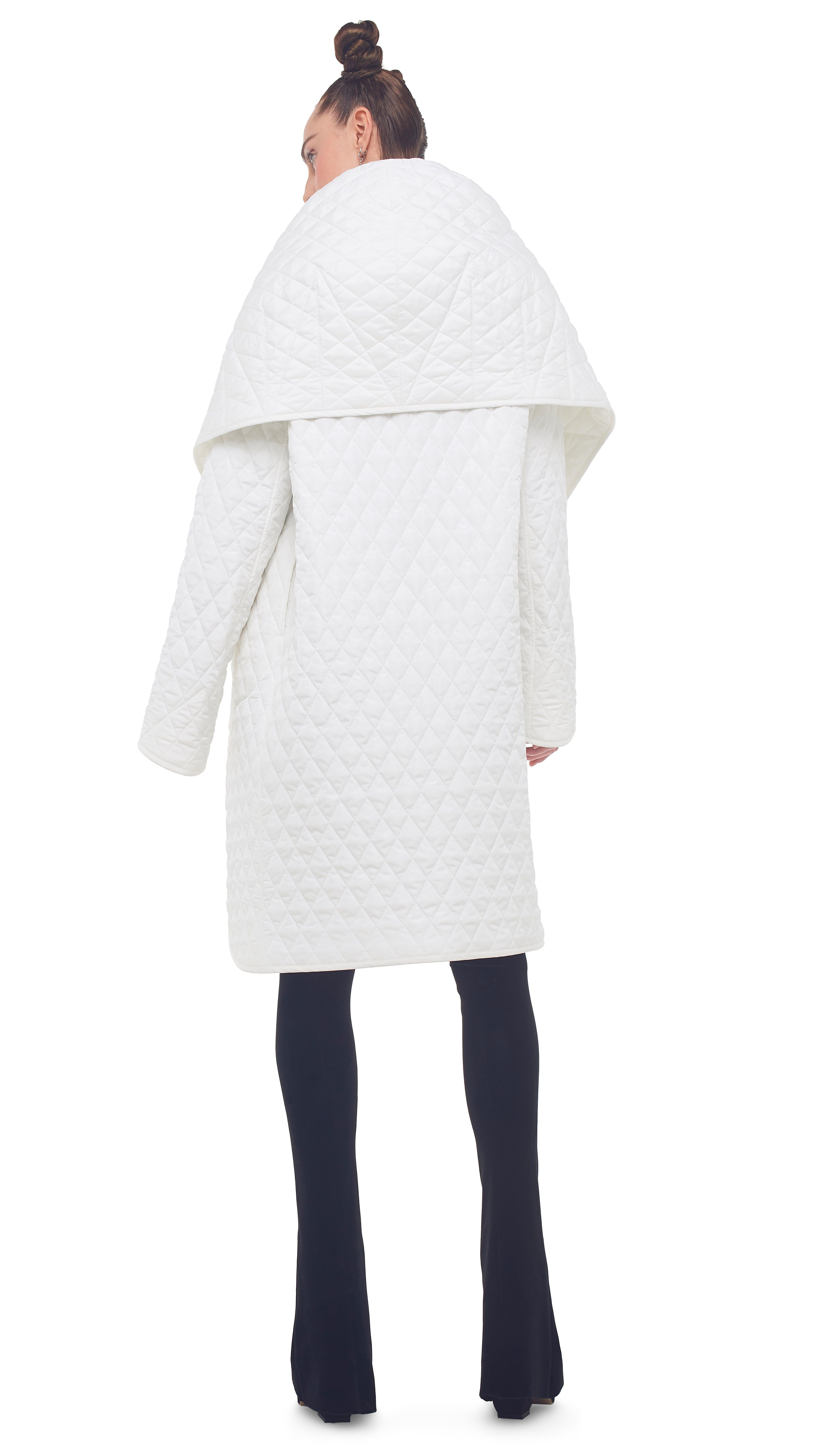 QUILTED SHAWL COLLAR COAT sold by Norma Kamali product image thumbnail 3
