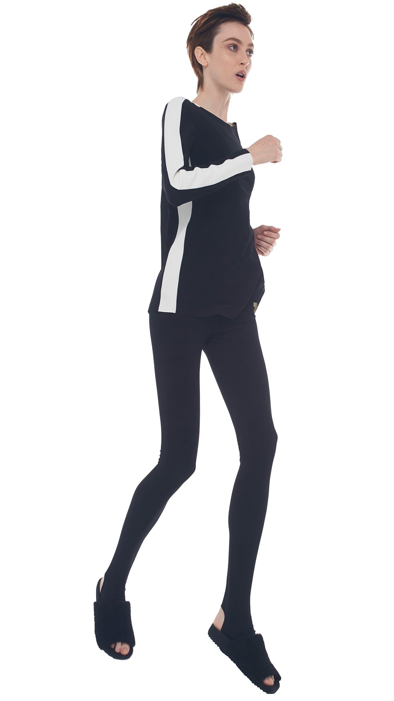 SIDE STRIPE CREW TOP sold by Norma Kamali product image thumbnail 4