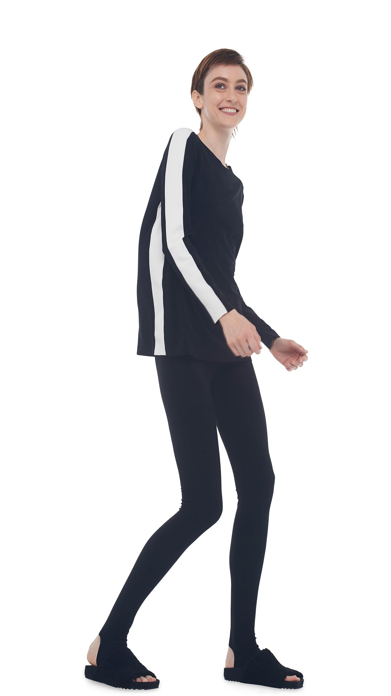 SIDE STRIPE CREW TOP sold by Norma Kamali product image thumbnail 5