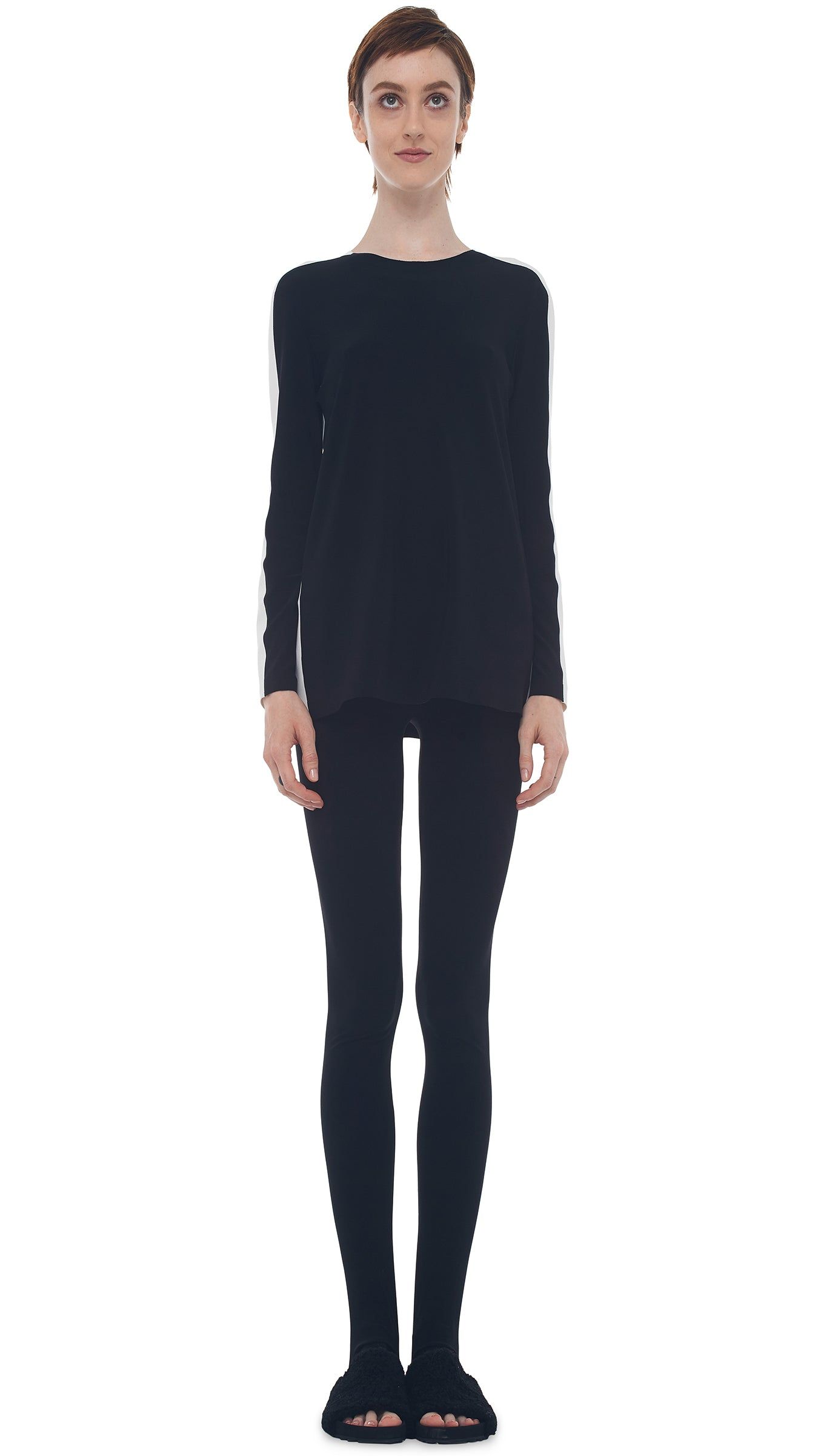 SIDE STRIPE CREW TOP sold by Norma Kamali