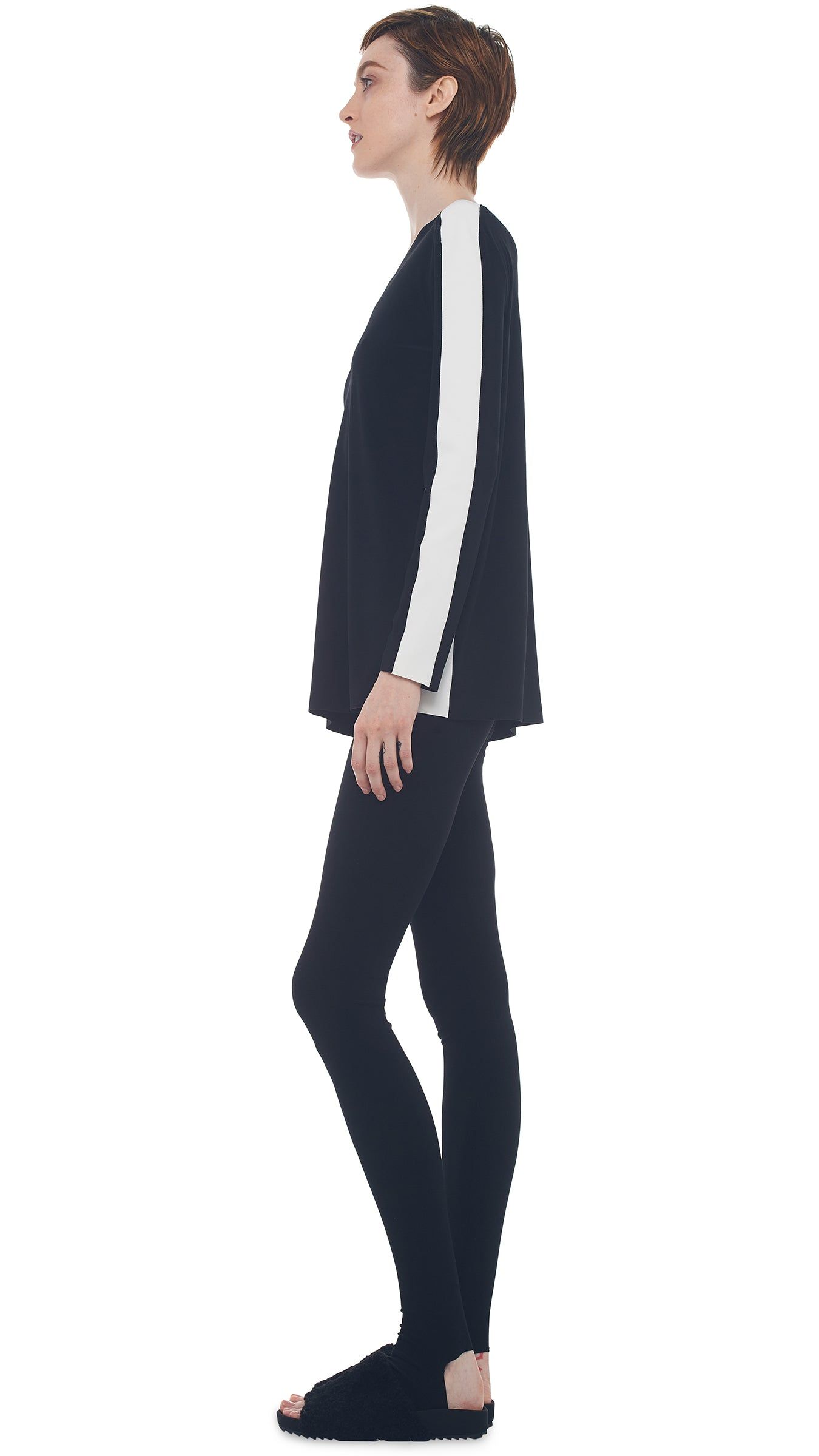 SIDE STRIPE CREW TOP sold by Norma Kamali product image thumbnail 2