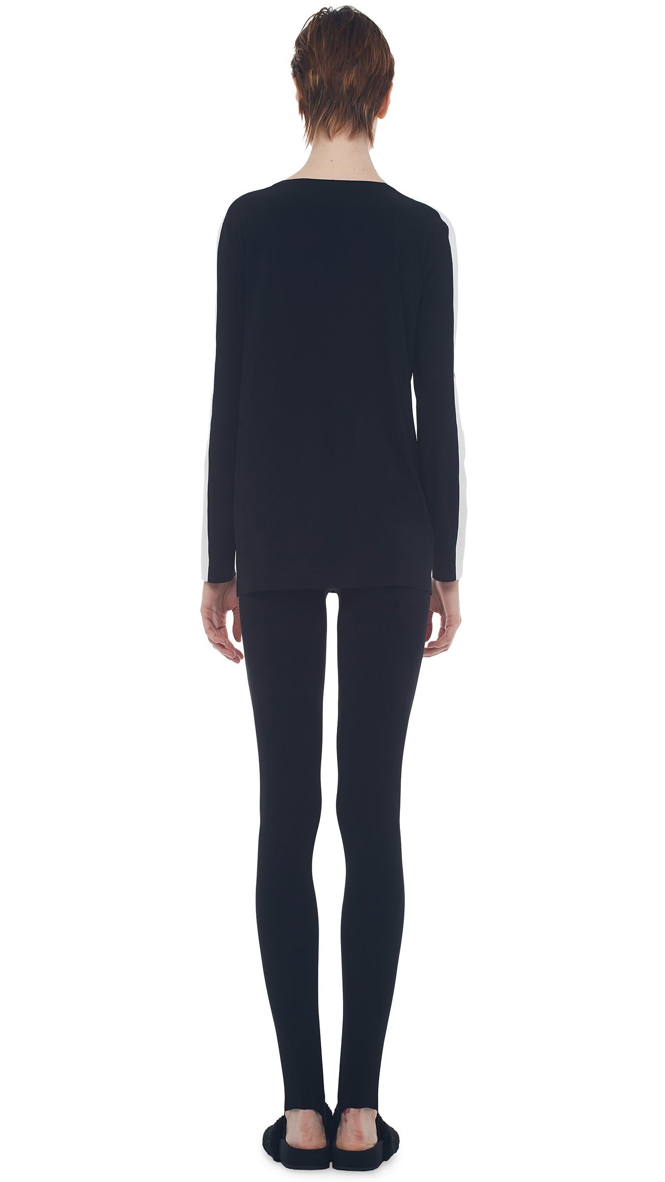 SIDE STRIPE CREW TOP sold by Norma Kamali product image thumbnail 3