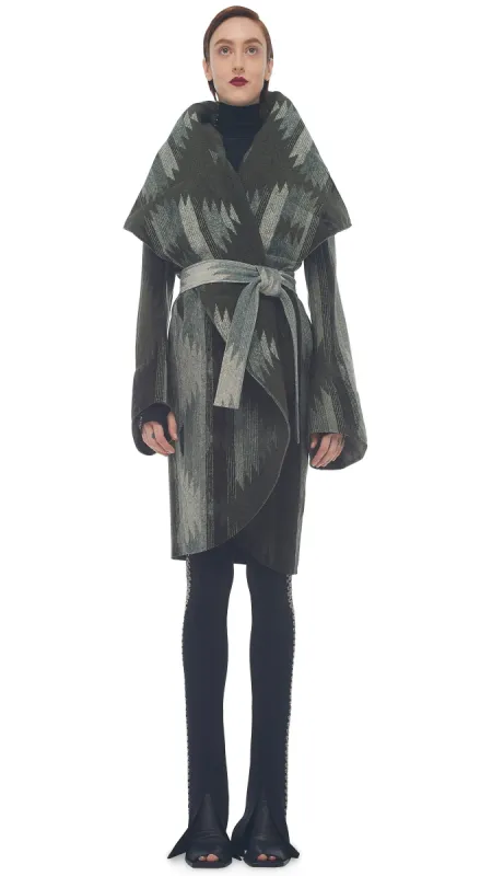 BONDED SHAWL COLLAR COAT sold by Norma Kamali