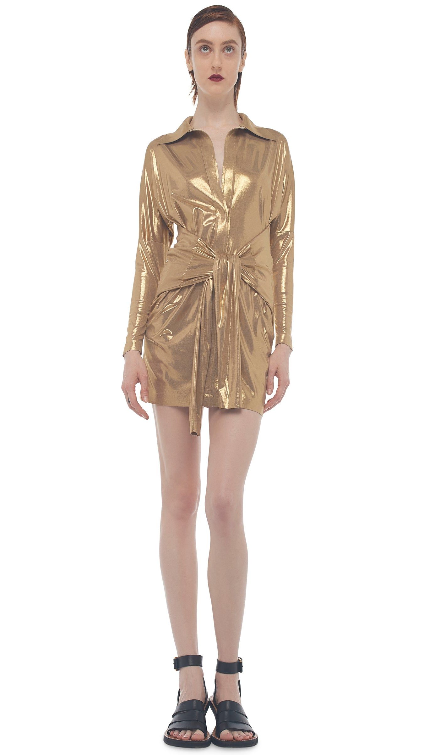 TY FRONT MINI DRESS sold by Norma Kamali