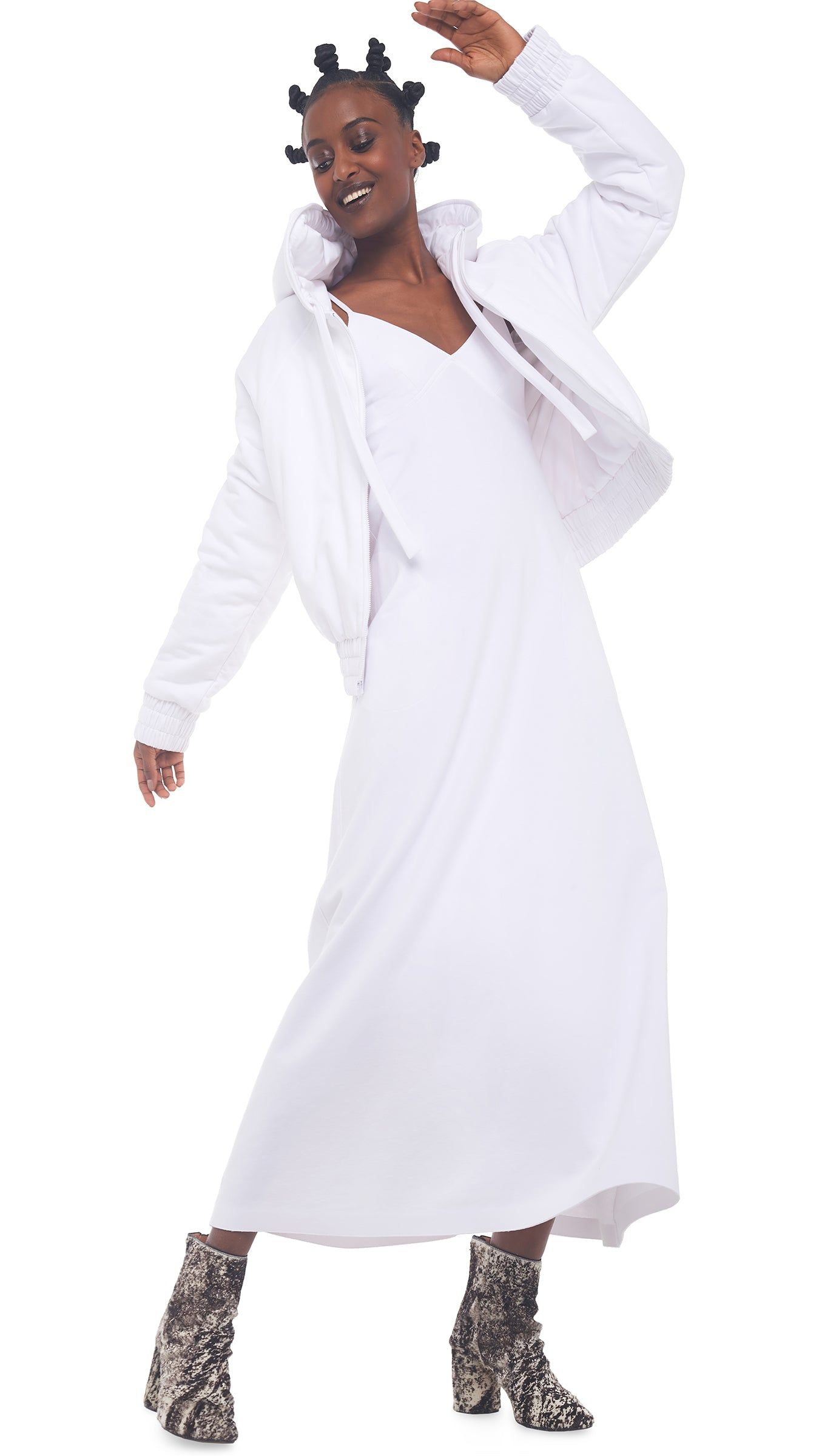 HOODED BOMBER JACKET sold by Norma Kamali product image thumbnail 5