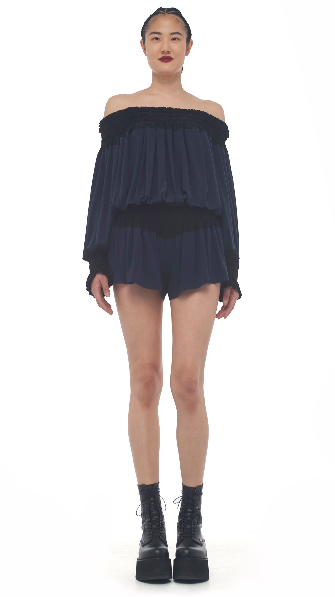 SPLICED PEASANT JUMPSHORT sold by Norma Kamali