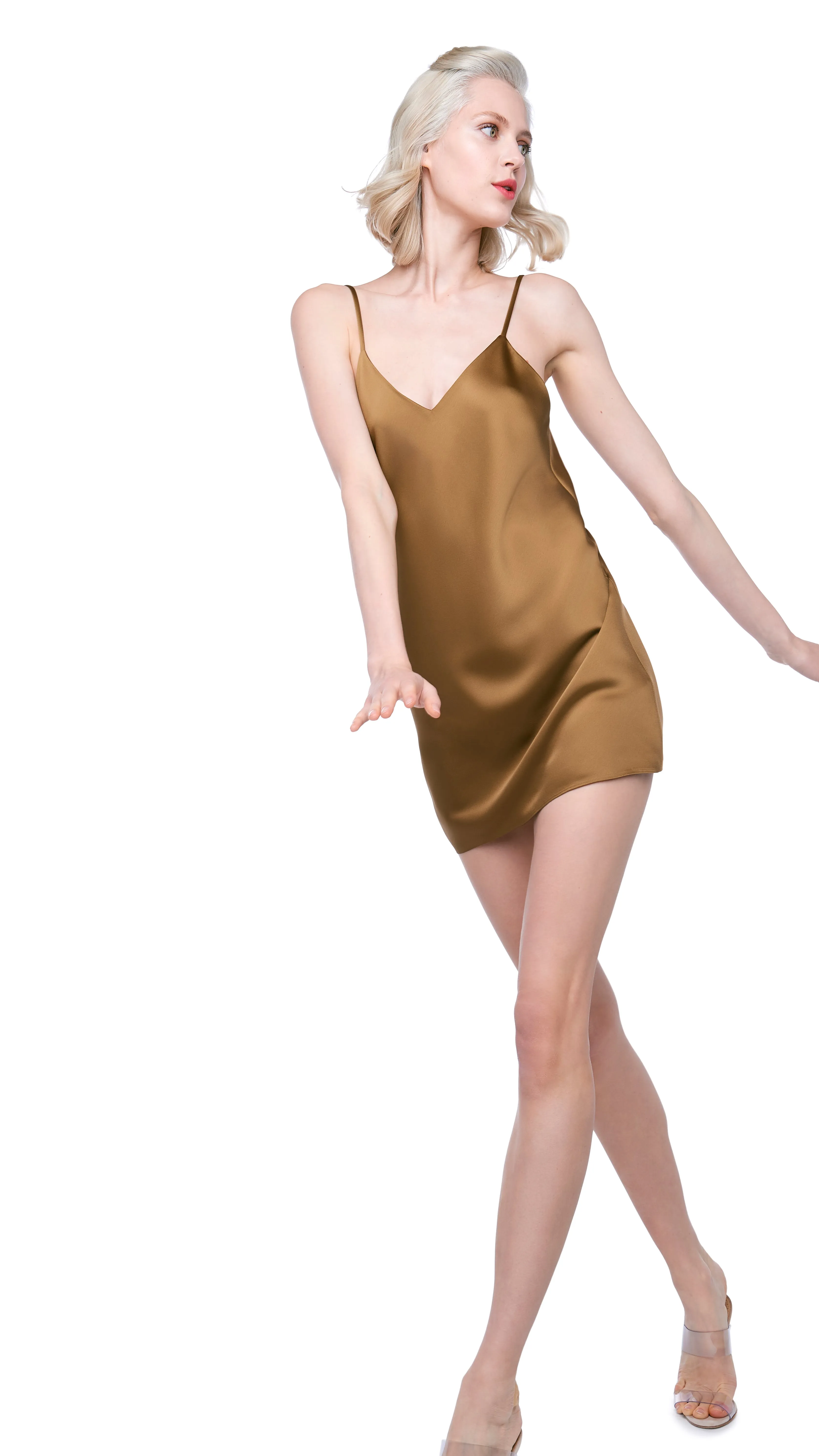BIAS SLIP MINI DRESS sold by Norma Kamali product image thumbnail 5