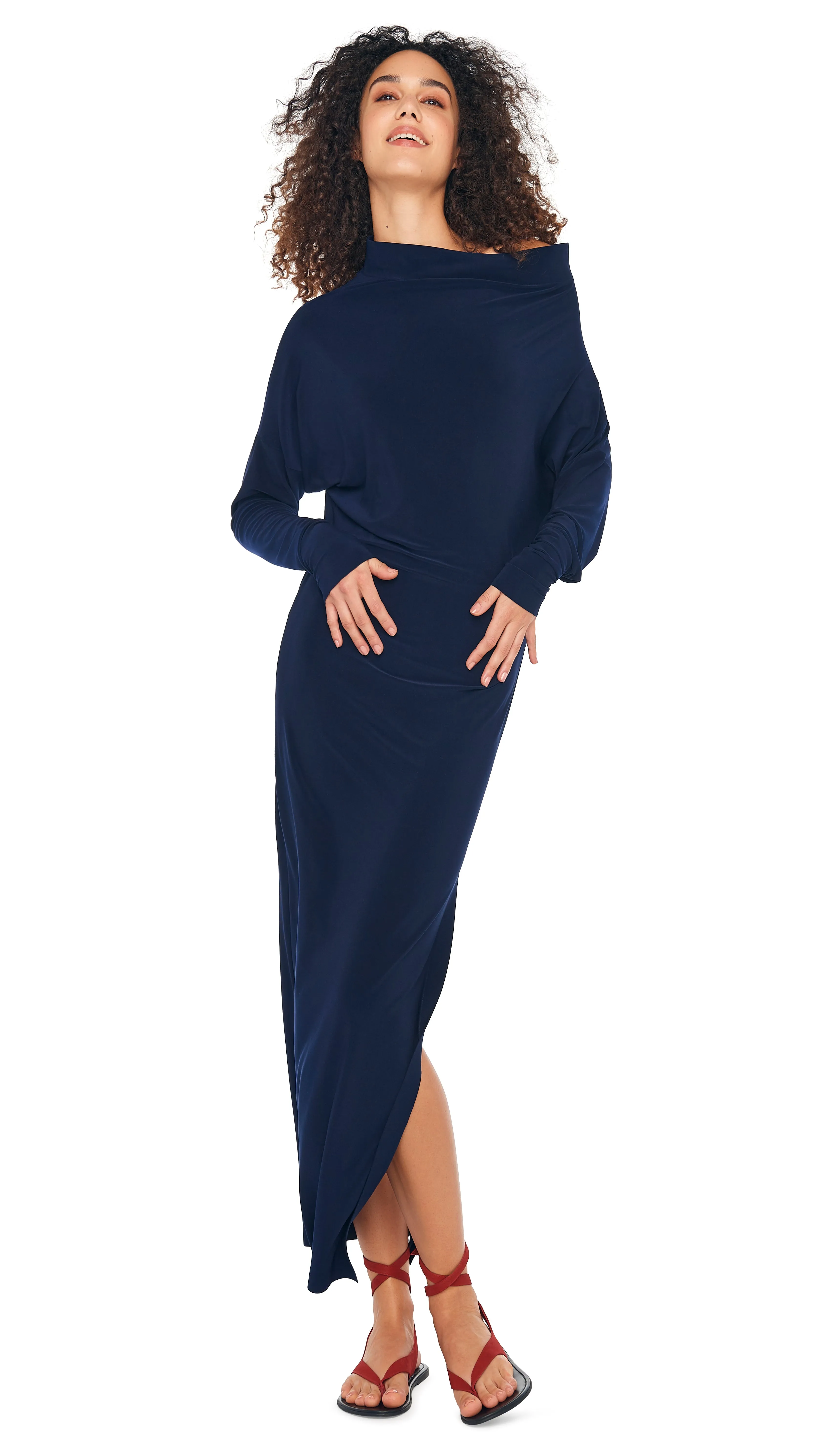 ALL IN ONE SIDE SLIT GOWN sold by Norma Kamali product image thumbnail 5