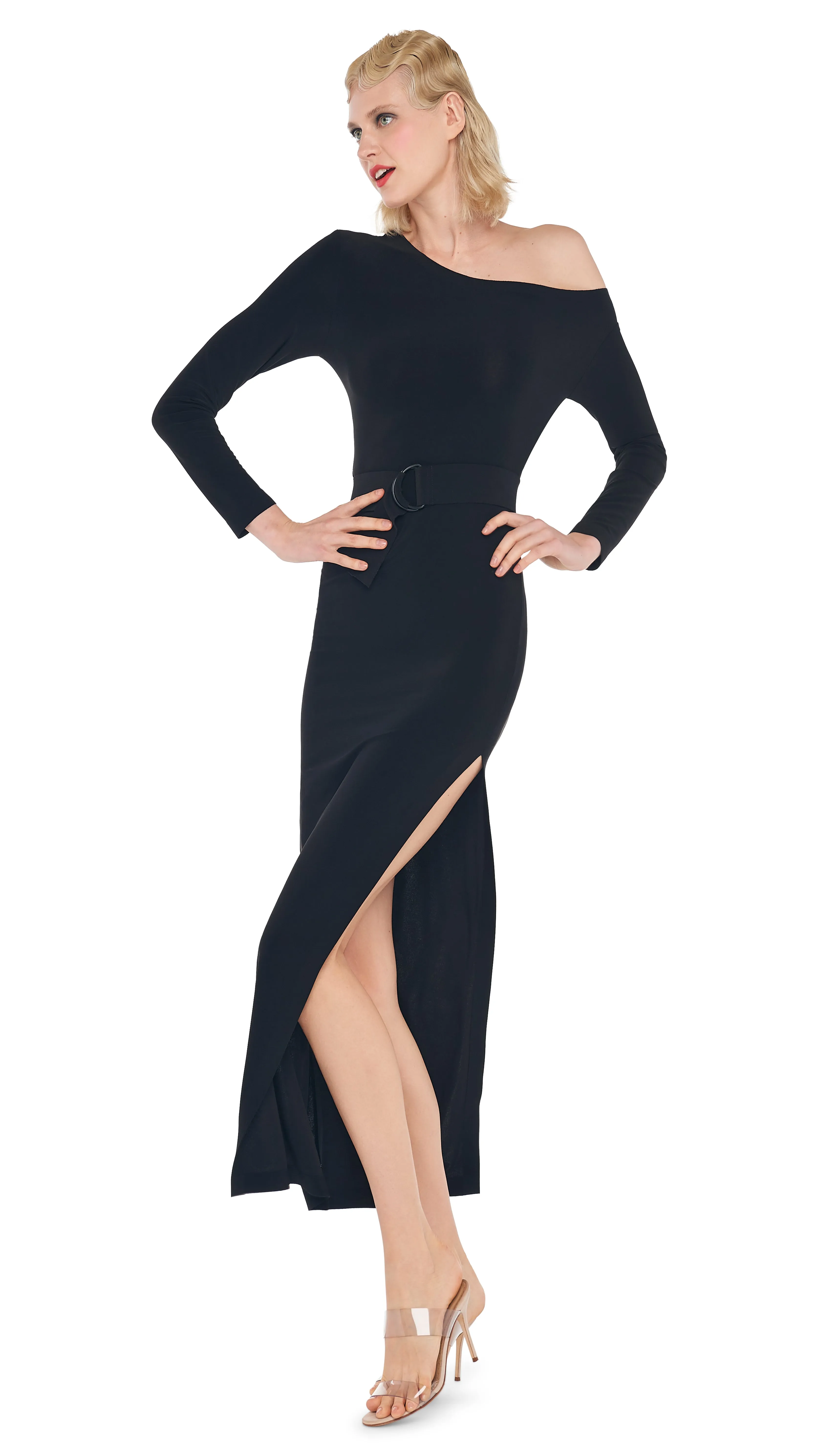 DROP SHOULDER SIDE SLIT GOWN sold by Norma Kamali product image thumbnail 5