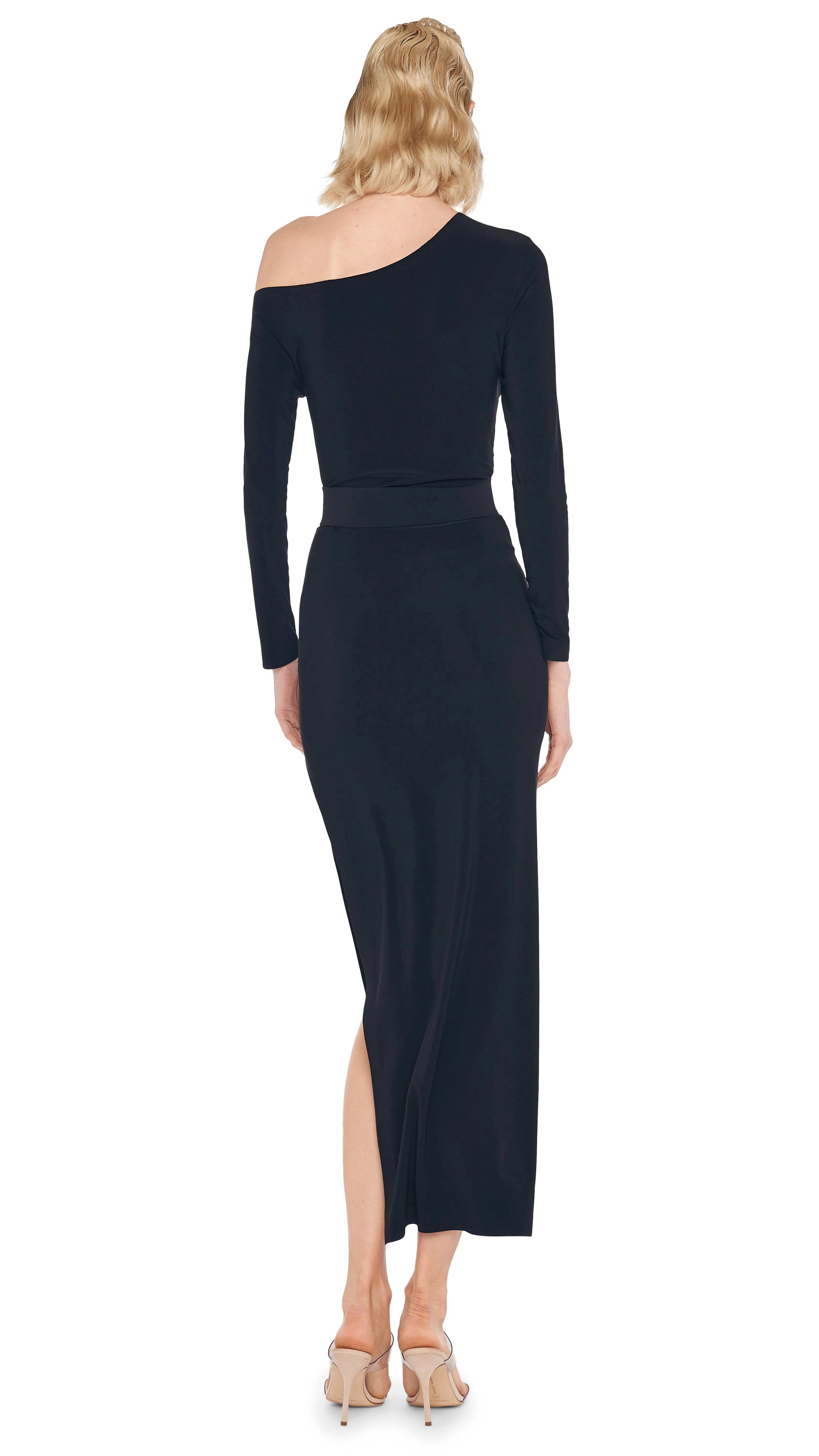 DROP SHOULDER SIDE SLIT GOWN sold by Norma Kamali product image thumbnail 3
