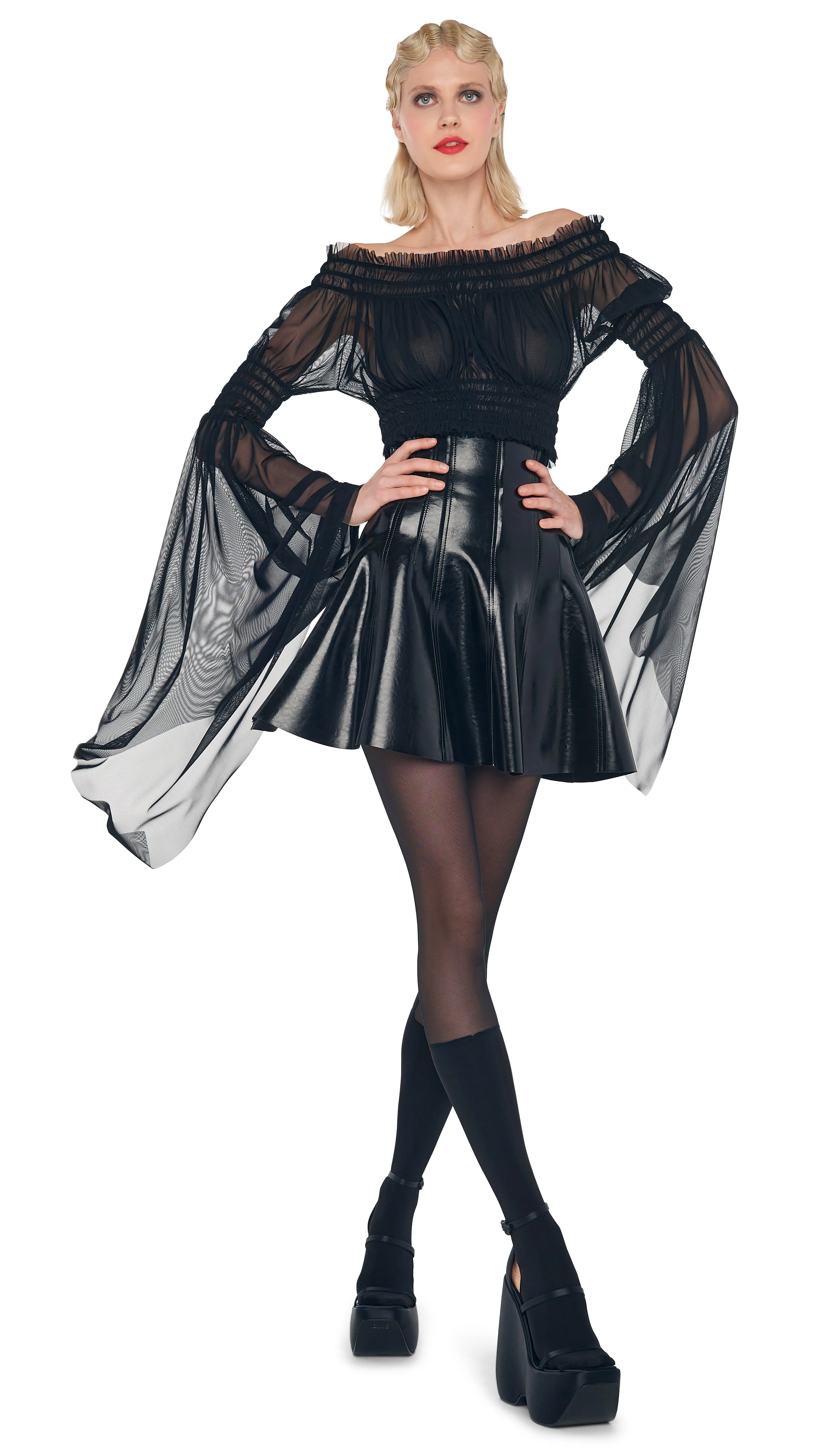 PEASANT CROPPED TOP sold by Norma Kamali product image thumbnail 4